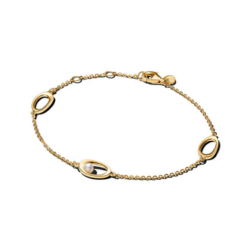 14K Gold-Plated Bracelet With White Treated Freshwater Cultured Pearl
