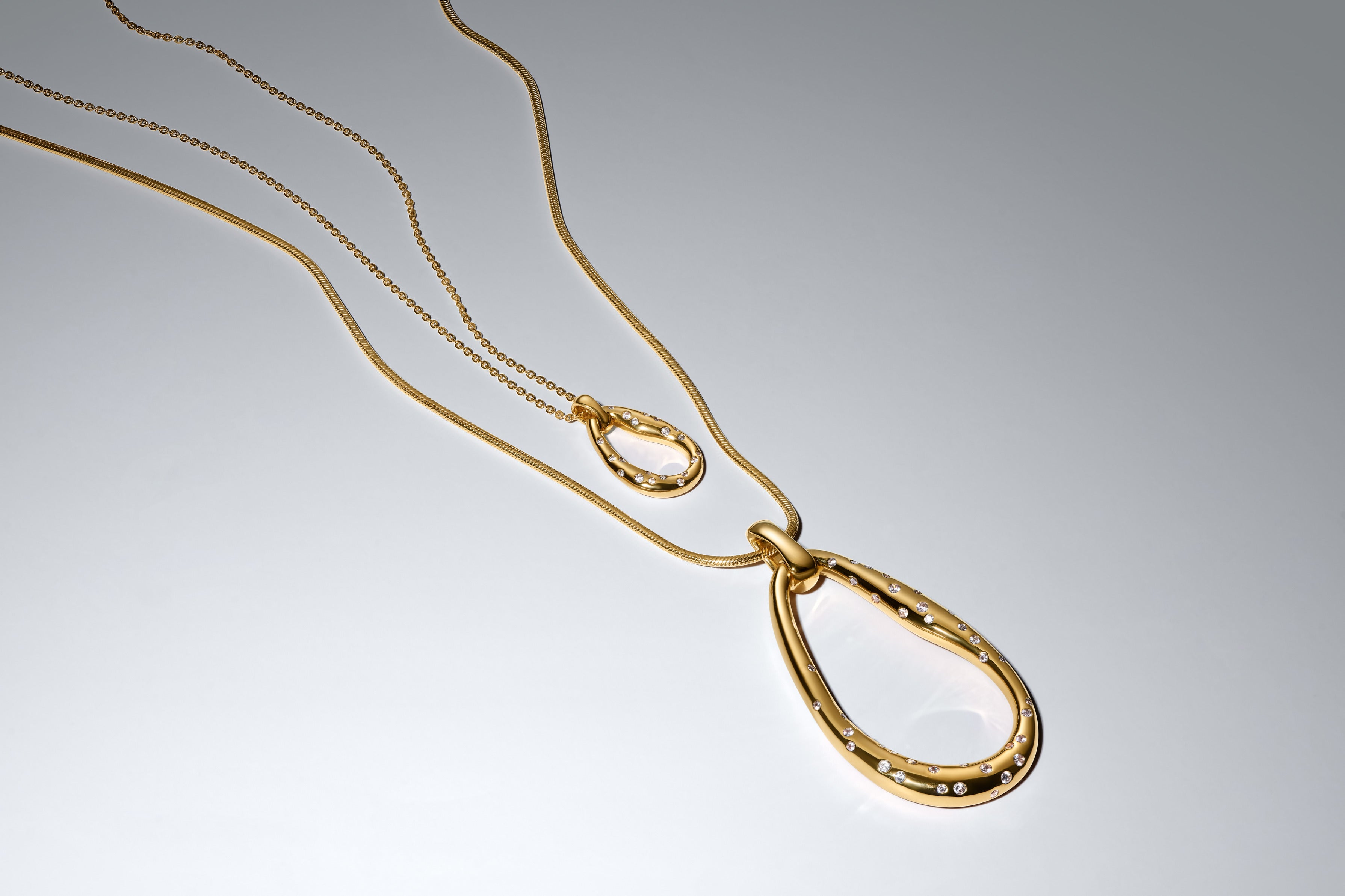 14K Gold-Plated Collier With Clear Cubic Zirconia