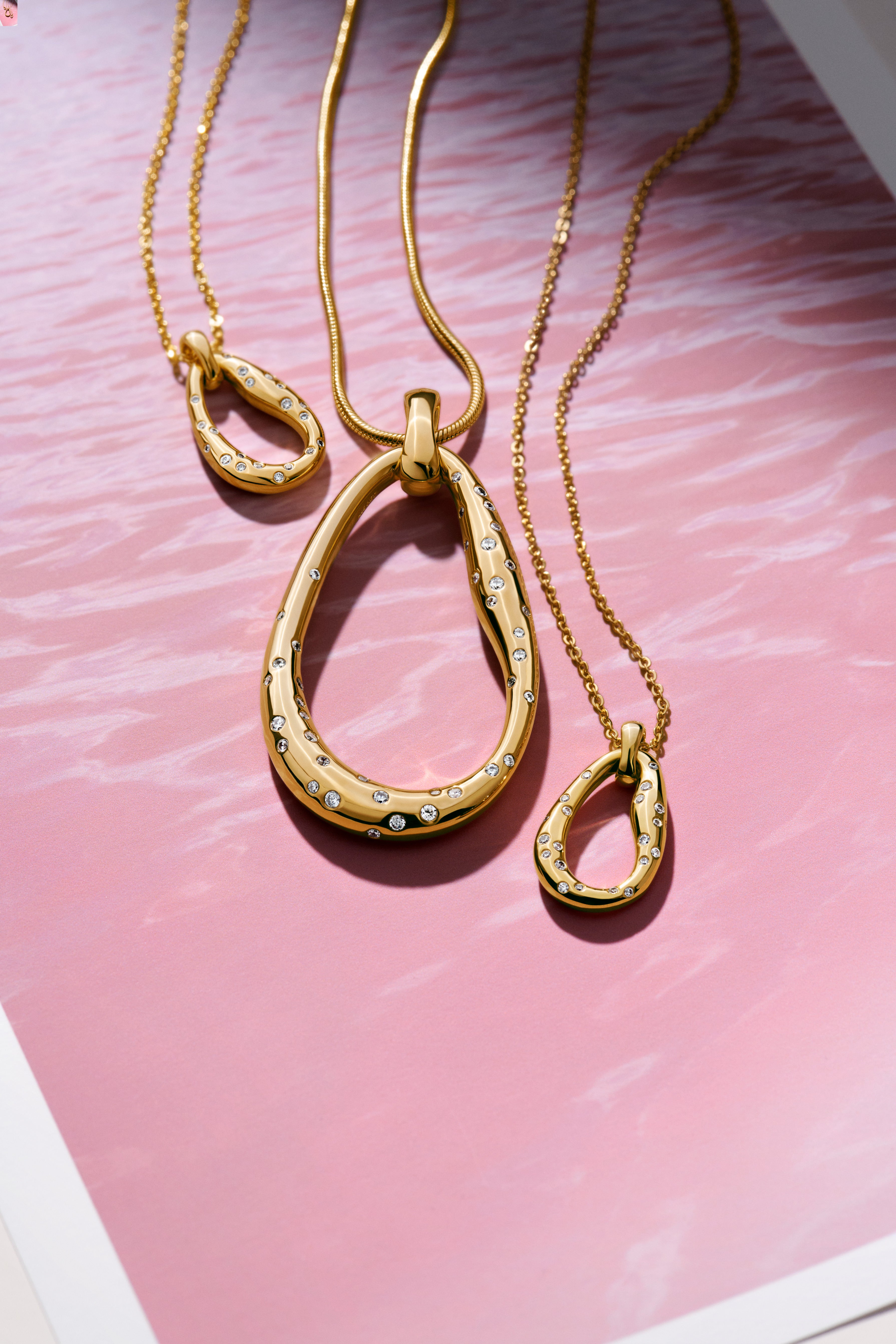 14K Gold-Plated Collier With Clear Cubic Zirconia