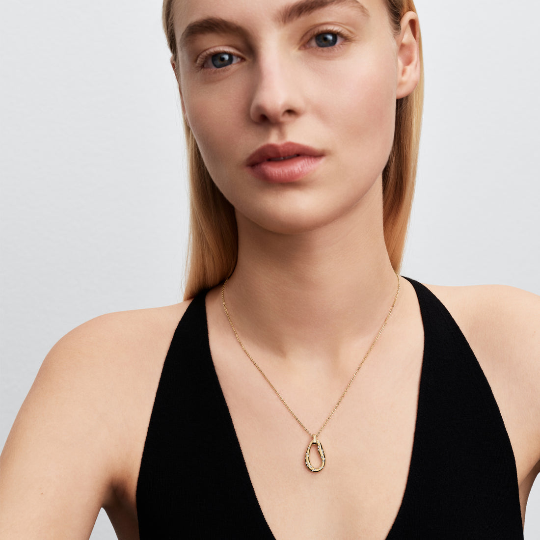 14K Gold-Plated Collier With Clear Cubic Zirconia