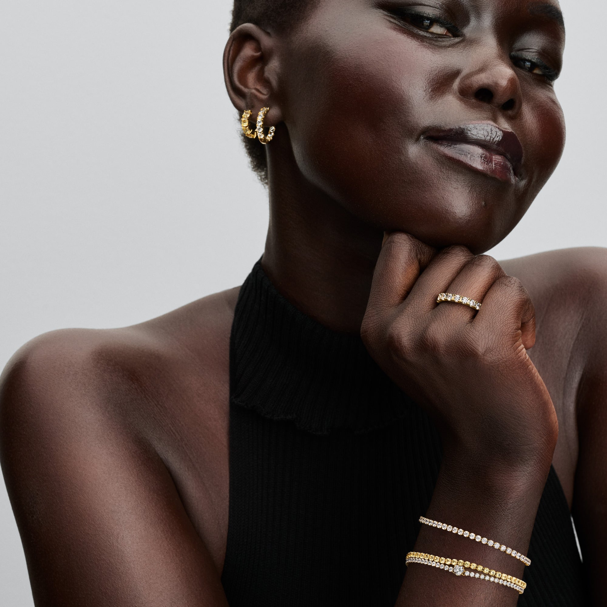 14K Gold-Plated Hoop Earrings With Vibrant Yellow Cubic Zirconia