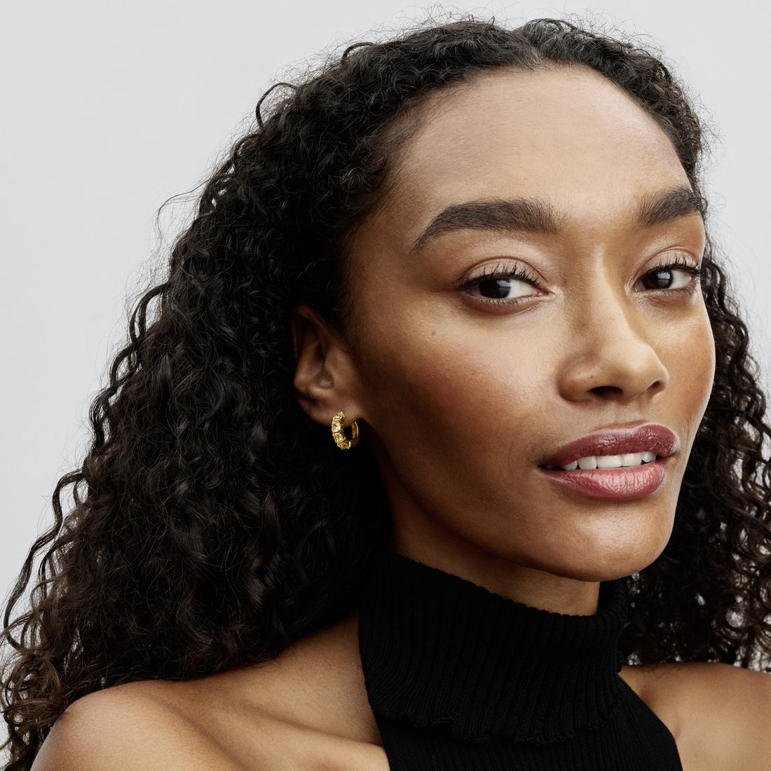 14K Gold-Plated Huggie Earrings With Vibrant Yellow Crystal