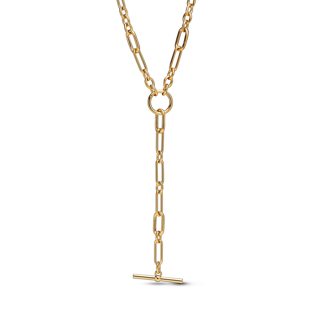 14K Gold-Plated Link Y- Necklace