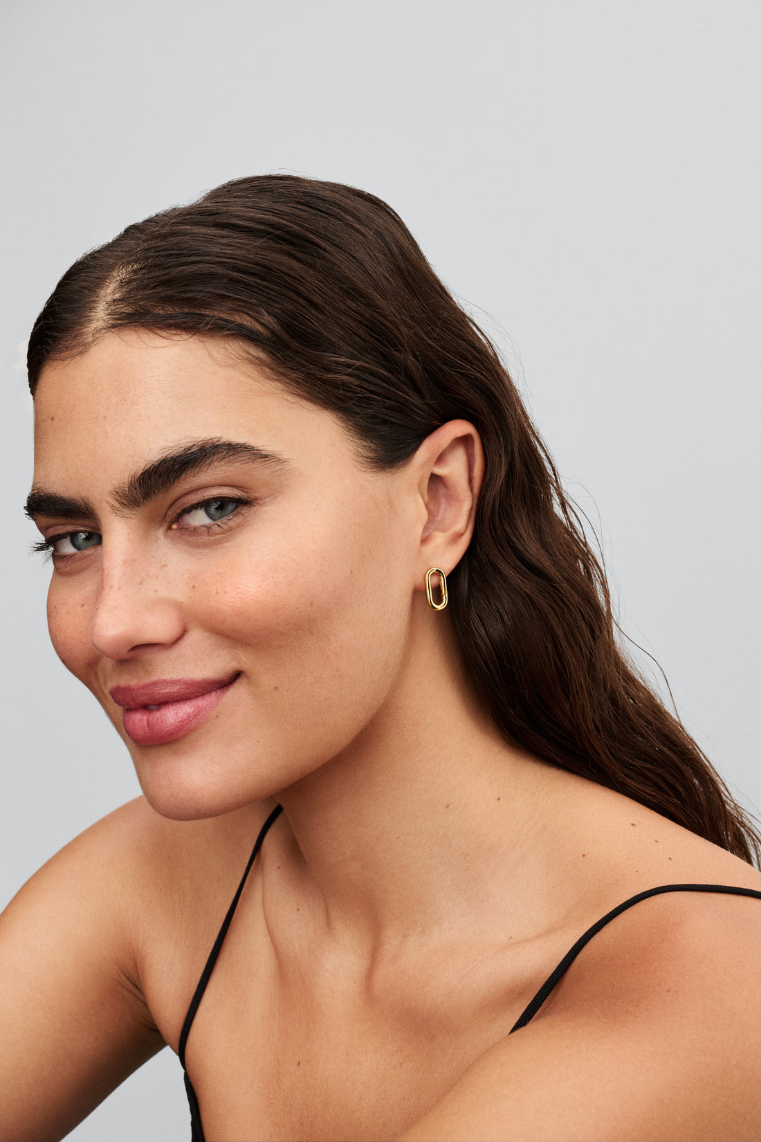 14K Gold-Plated Openable Link Stud Earring