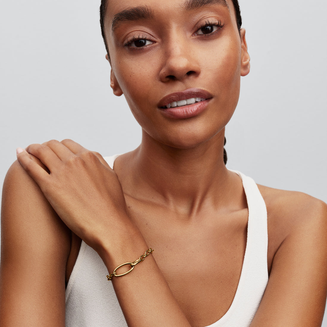 14K Gold-Plated Oval Link Bracelet