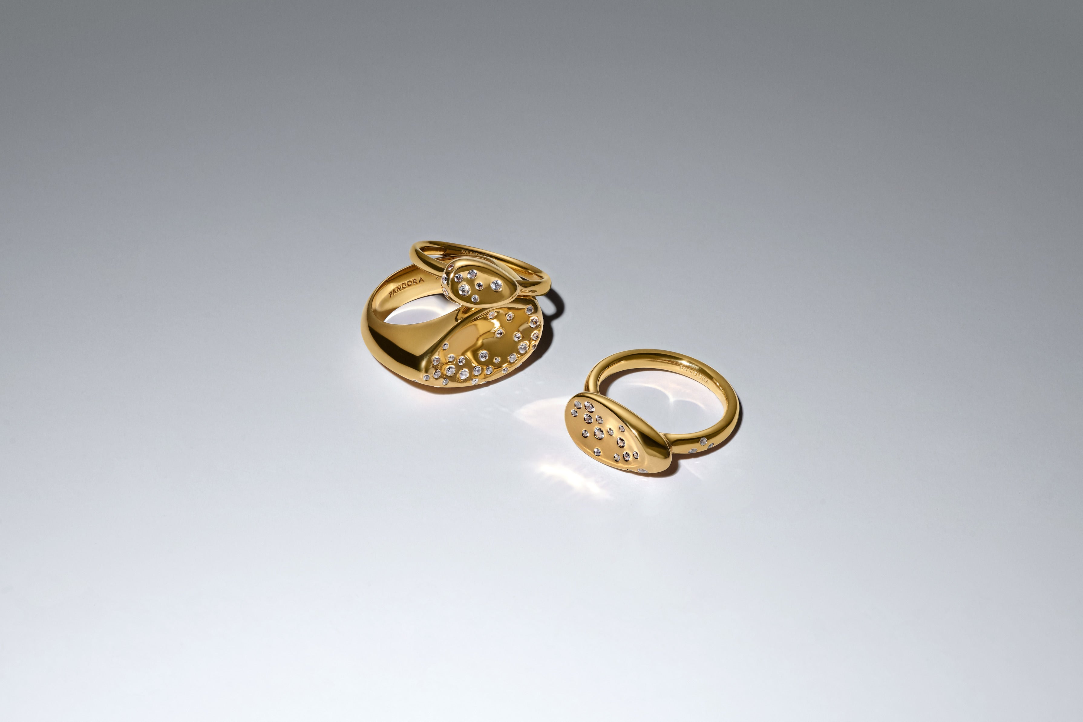 14K Gold-Plated Ring With Clear Cubic Zirconia