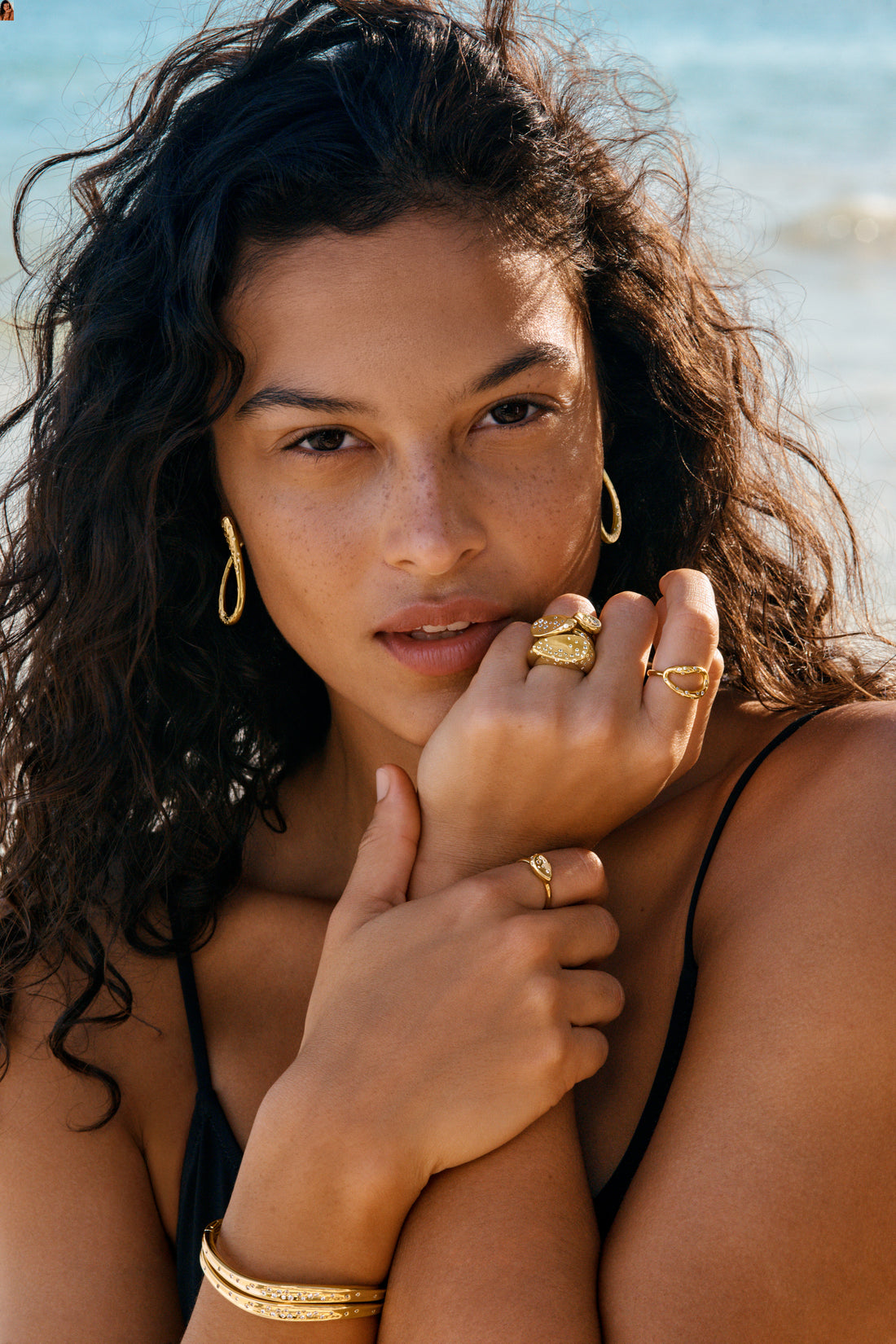 14K Gold-Plated Ring With Clear Cubic Zirconia