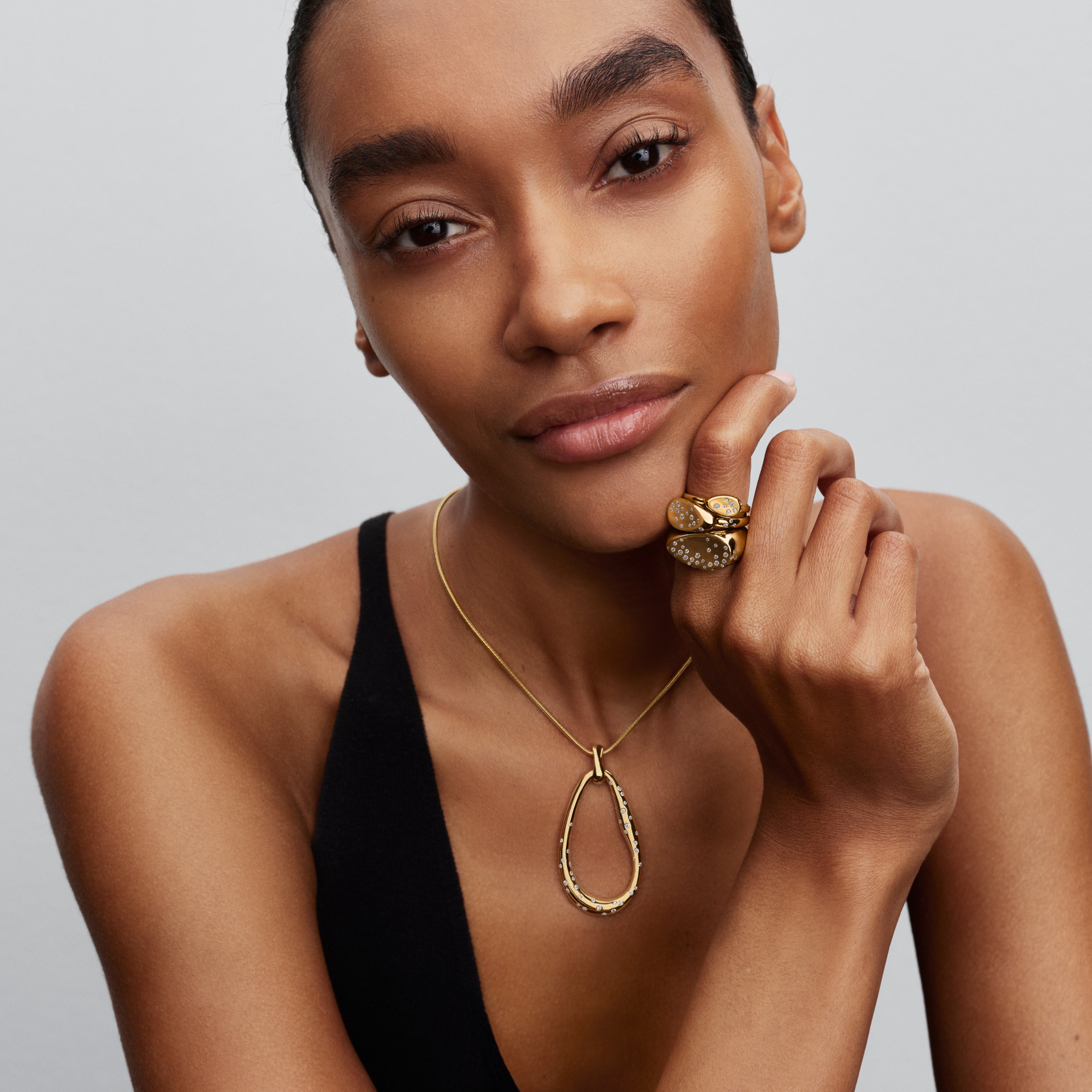 14K Gold-Plated Ring With Clear Cubic Zirconia