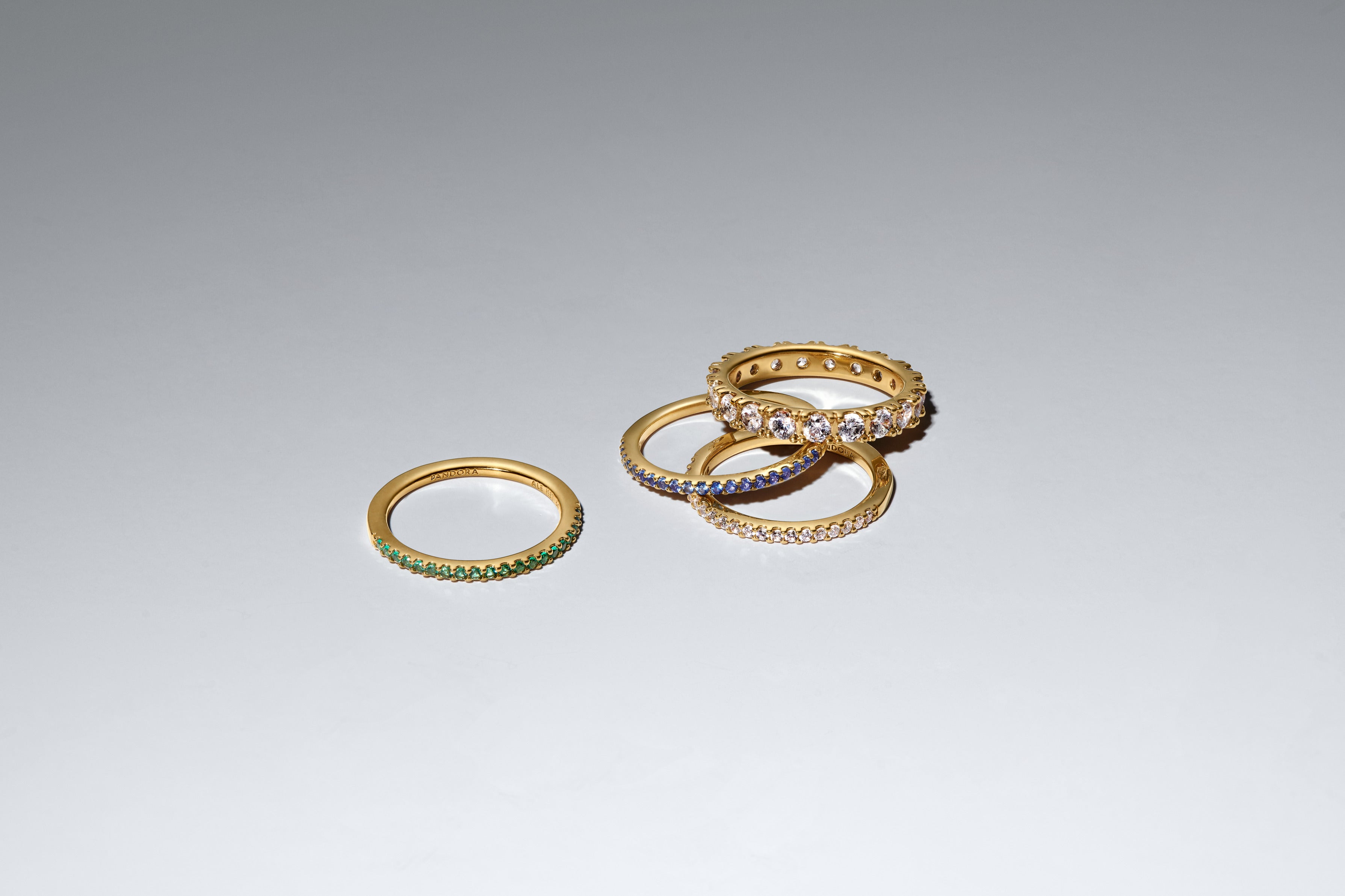 14K Gold-Plated Ring With Ocean Green Crystal