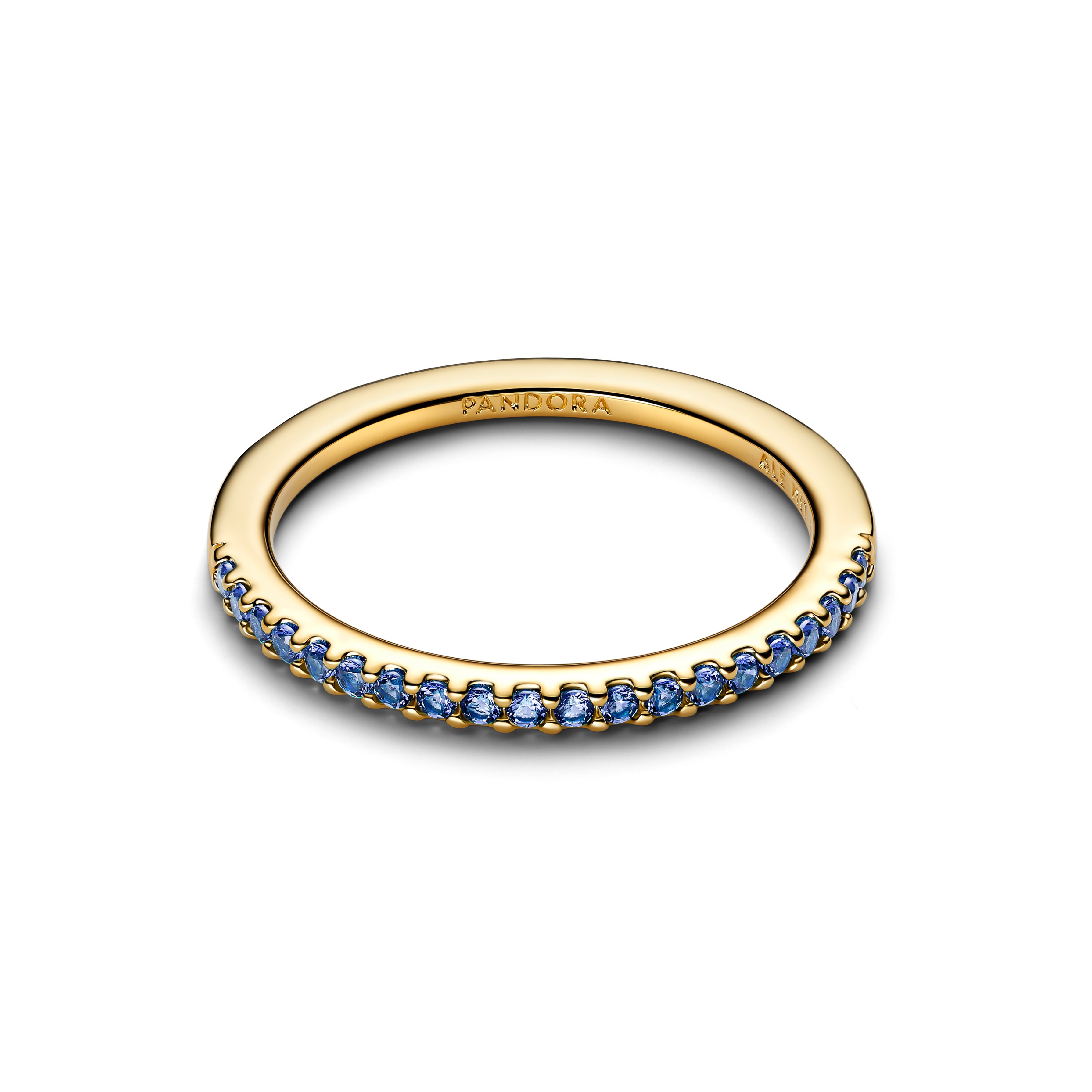 14K Gold-Plated Ring With Skylight Blue Crystal