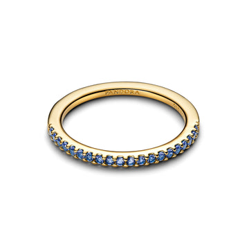 14K Gold-Plated Ring With Skylight Blue Crystal