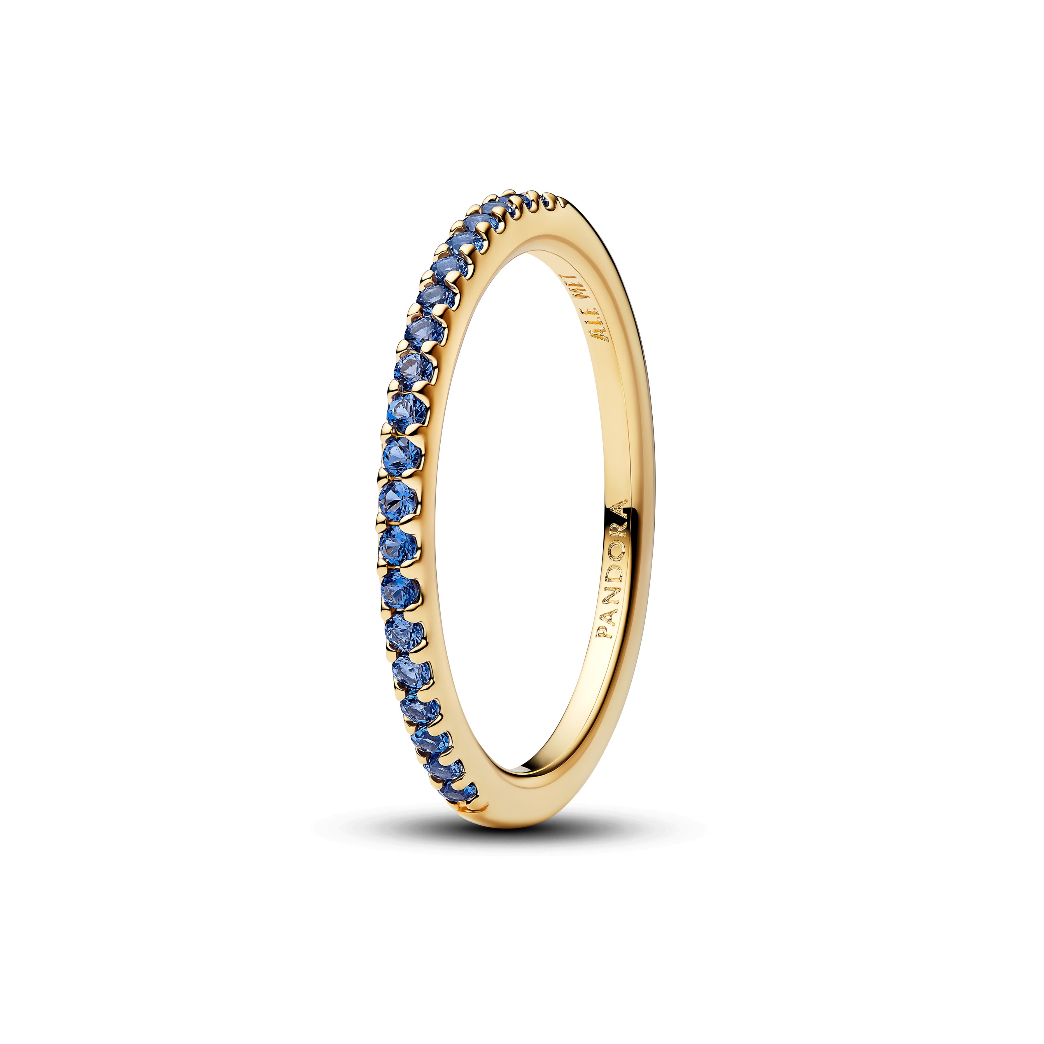 14K Gold-Plated Ring With Skylight Blue Crystal