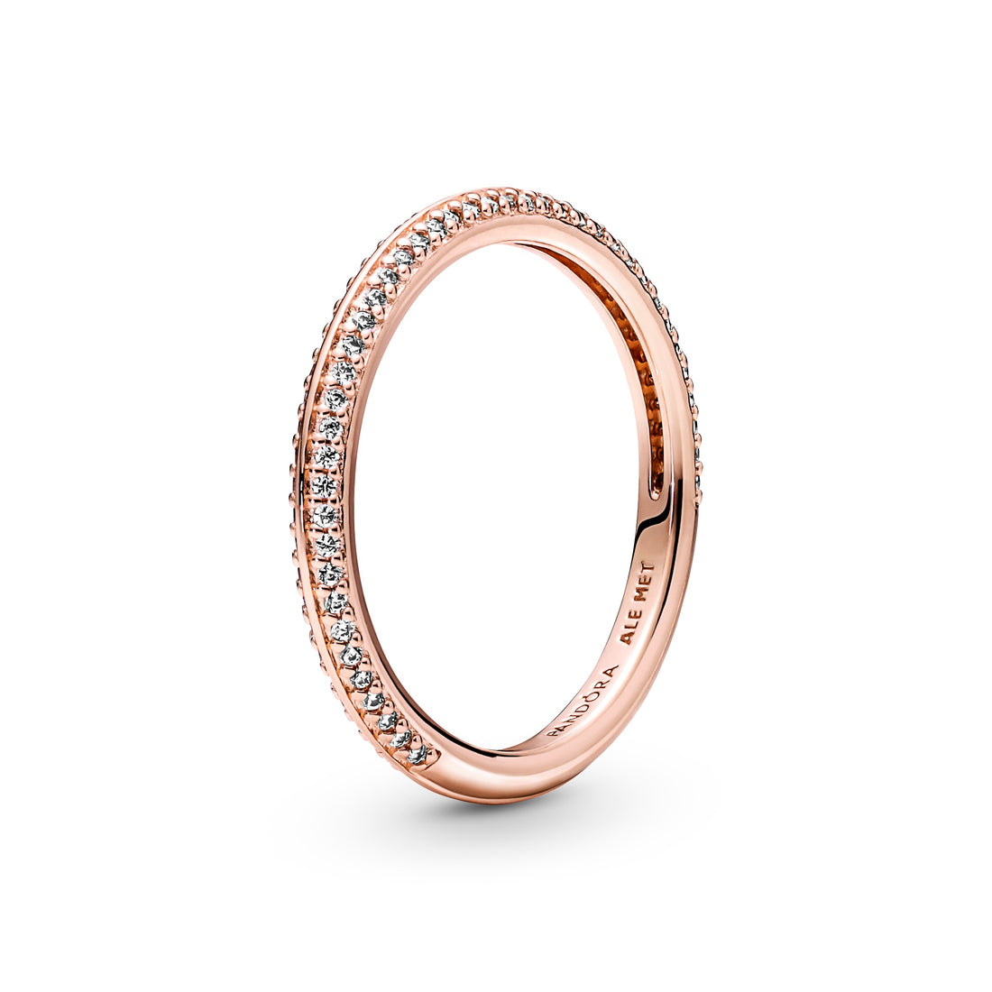 14K Rose Gold-Plated Ring With Clear Cubic Zirconia