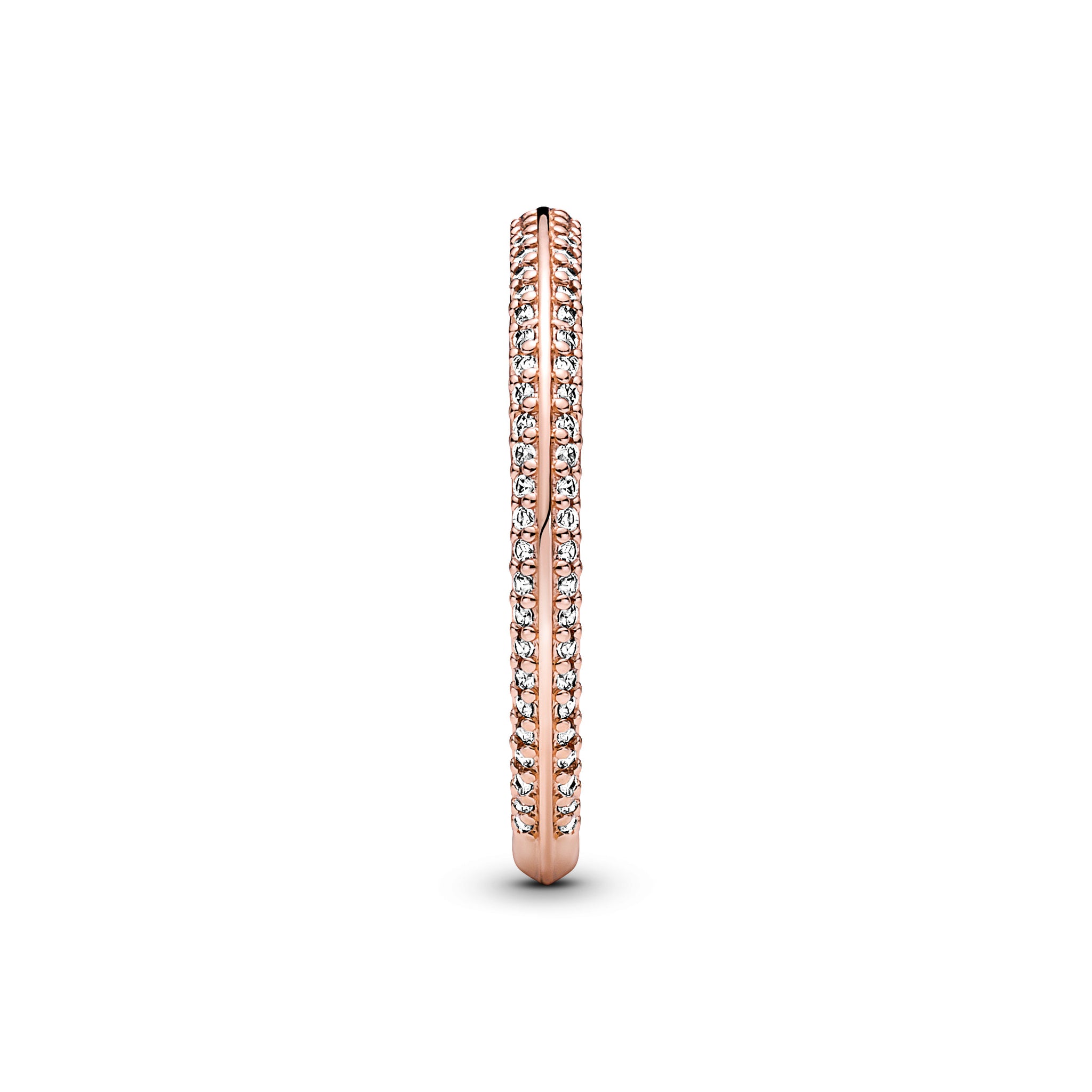14K Rose Gold-Plated Ring With Clear Cubic Zirconia