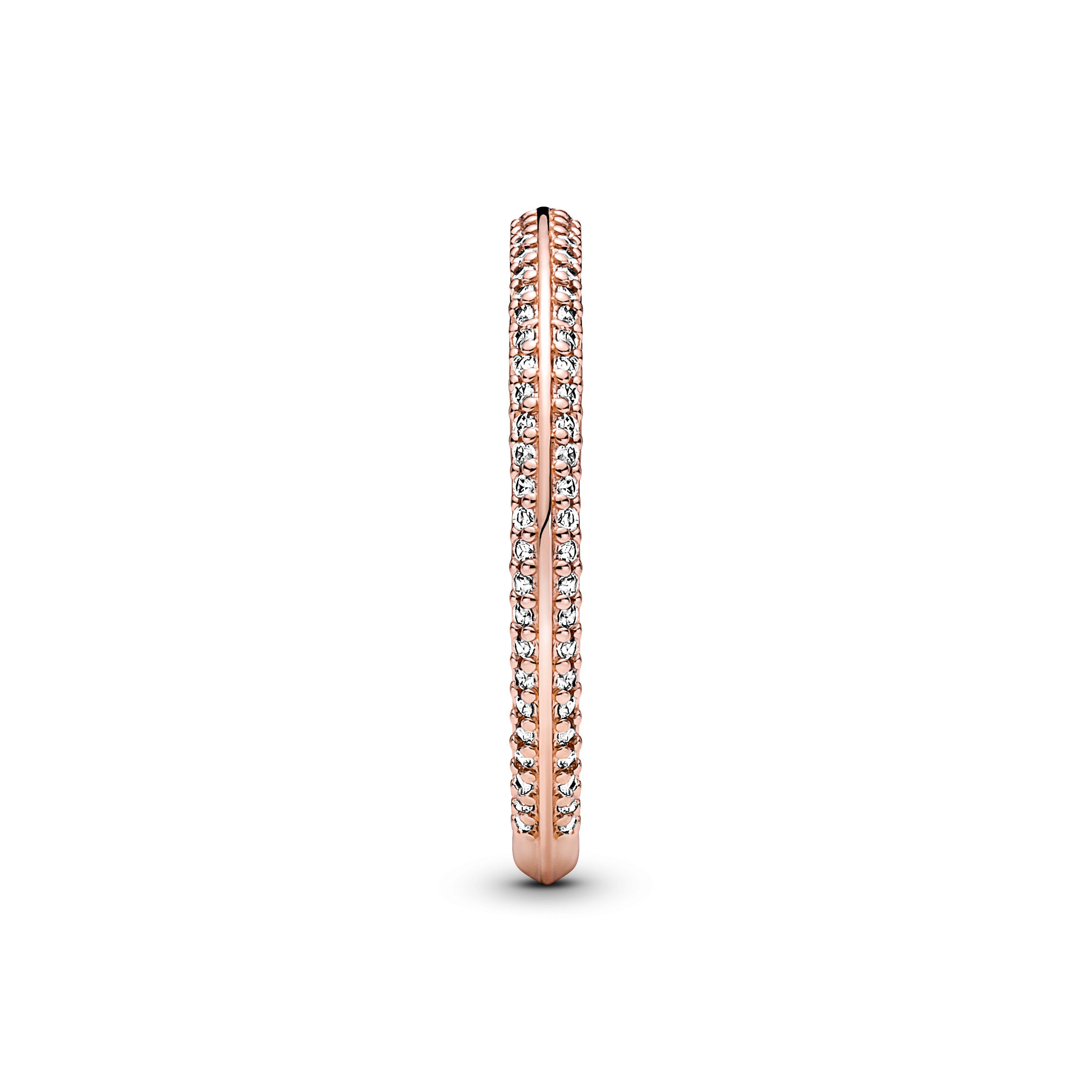 14K Rose Gold-Plated Ring With Clear Cubic Zirconia