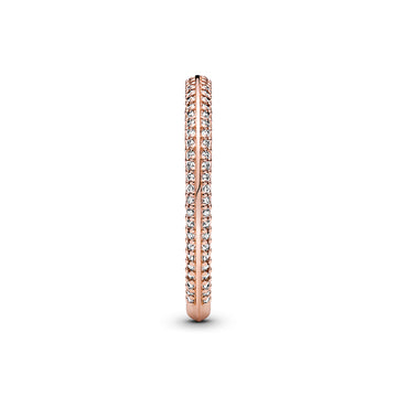 14K Rose Gold-Plated Ring With Clear Cubic Zirconia
