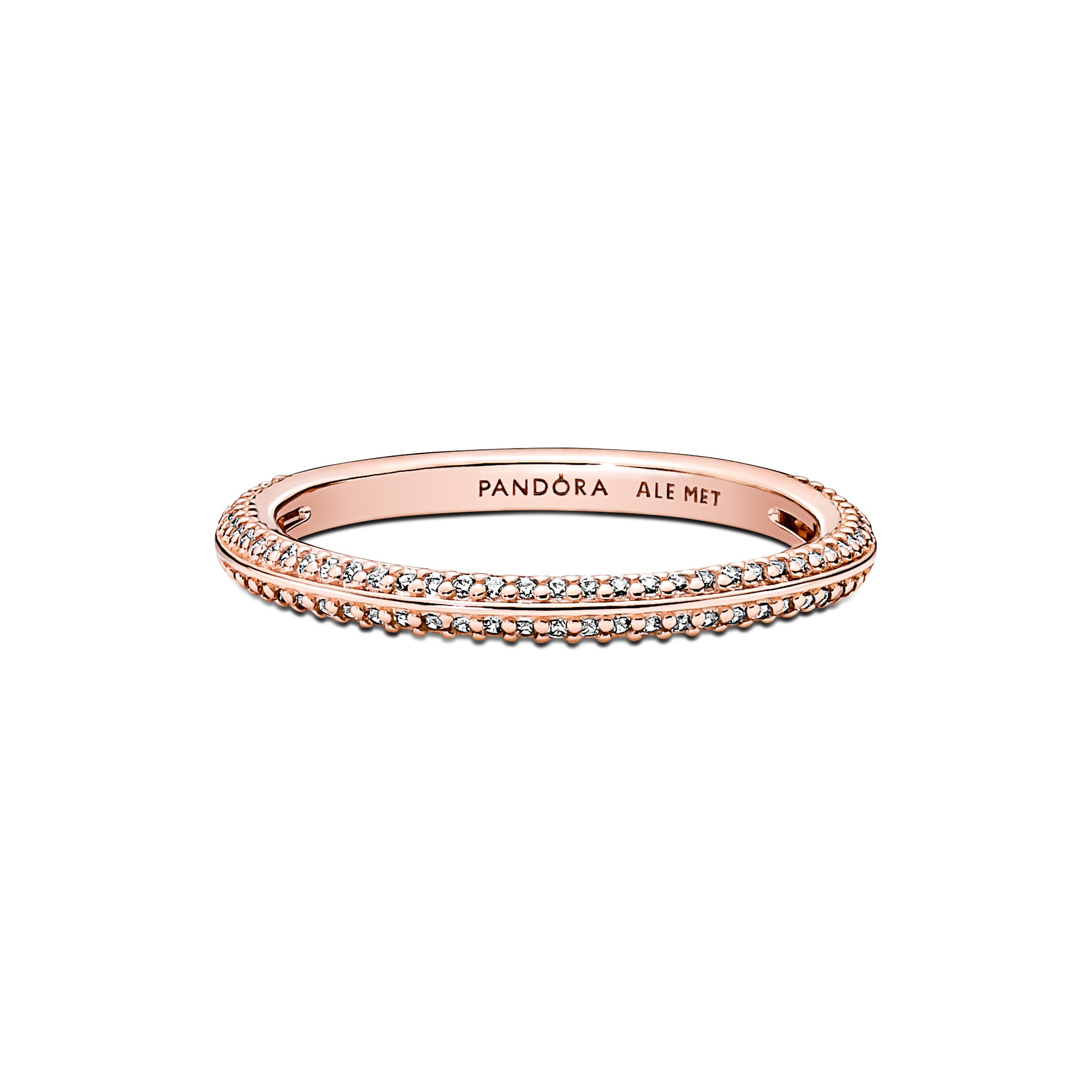 14K Rose Gold-Plated Ring With Clear Cubic Zirconia
