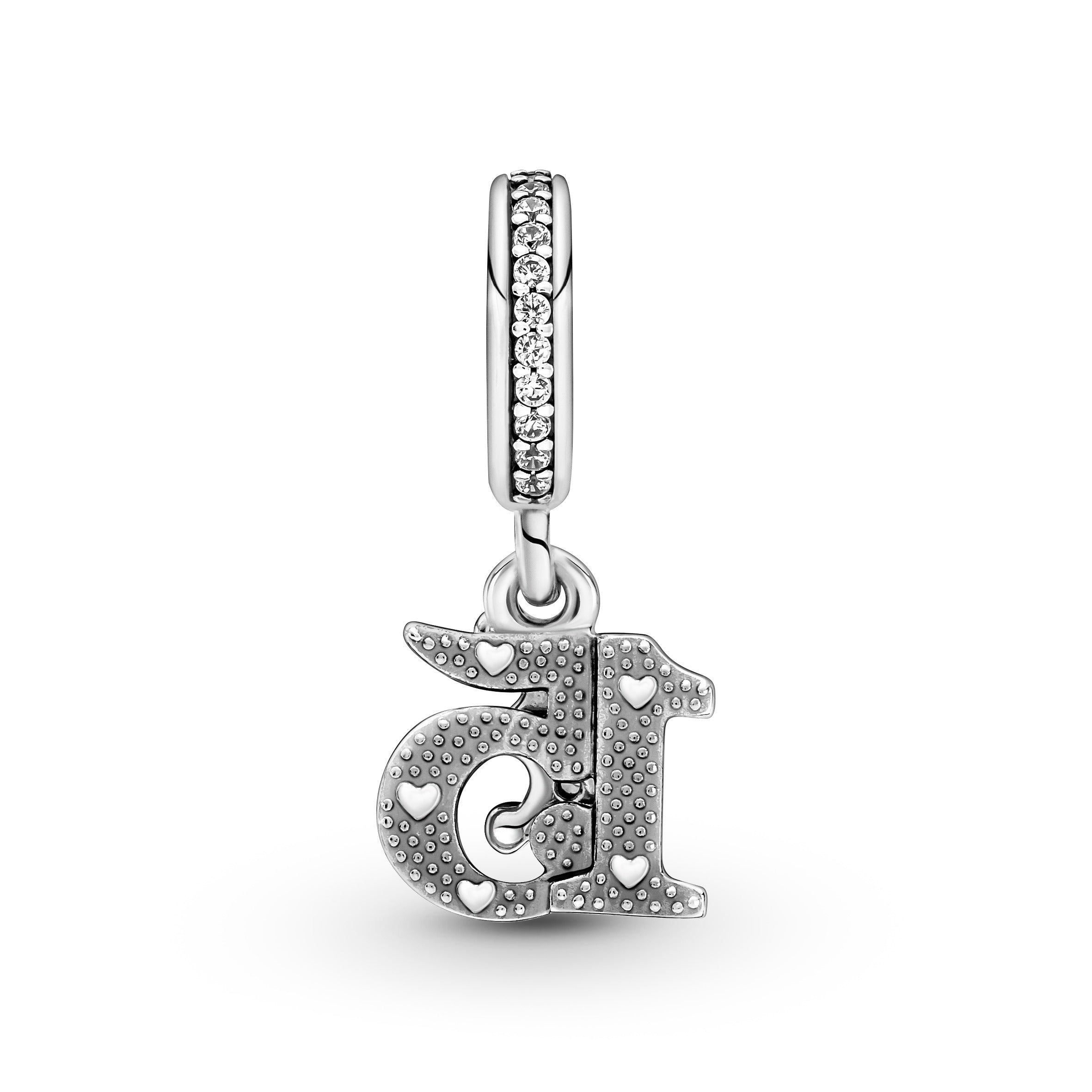15 Celebration And Crown Sterling Silver Dangle With Clear Cubic Zirconia