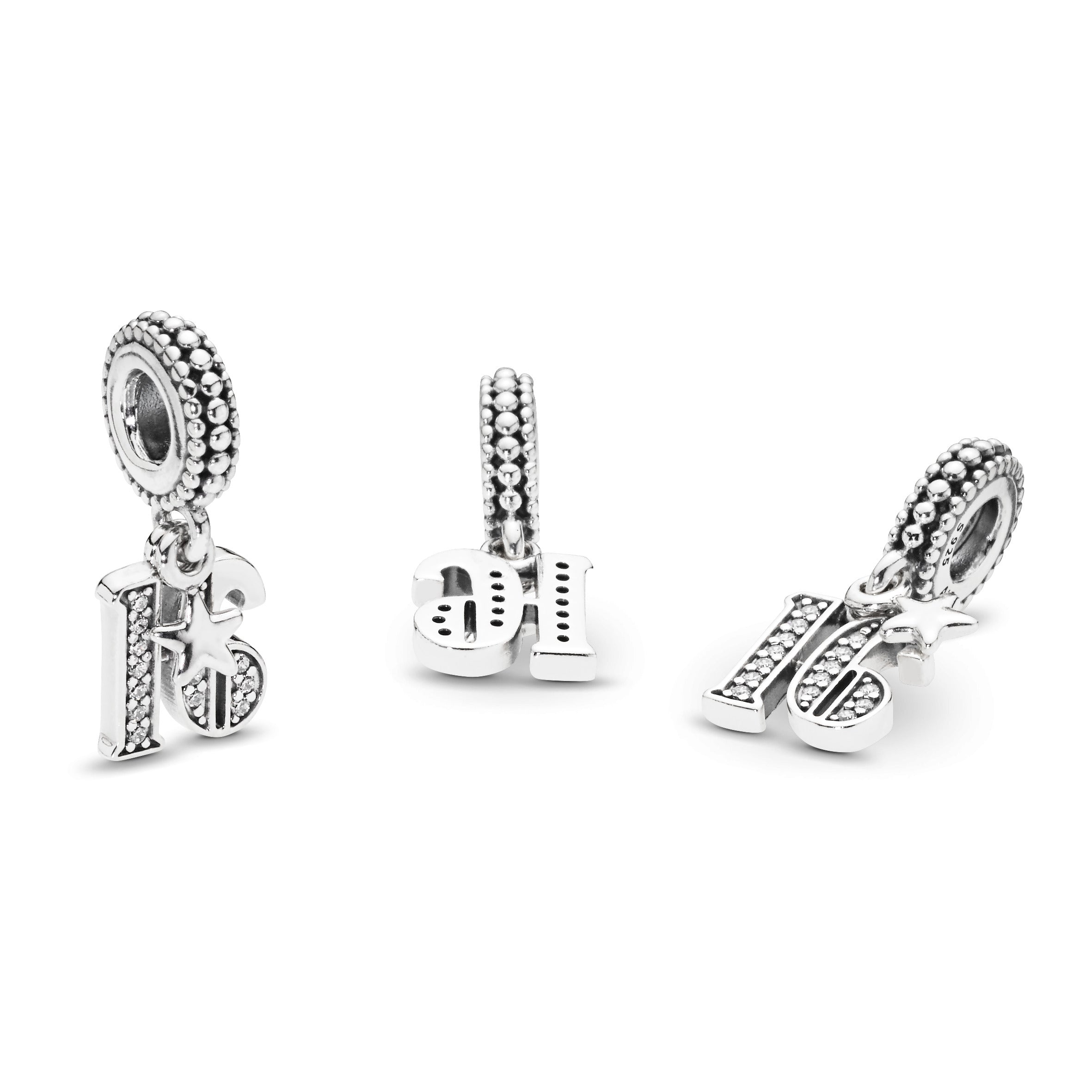 16 Silver Dangle With Clear Cubic Zirconia