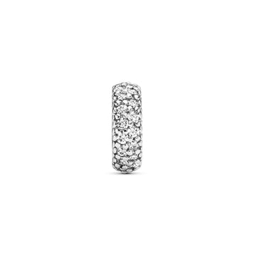 Abstract Silver Spacer With Cubic Zirconia