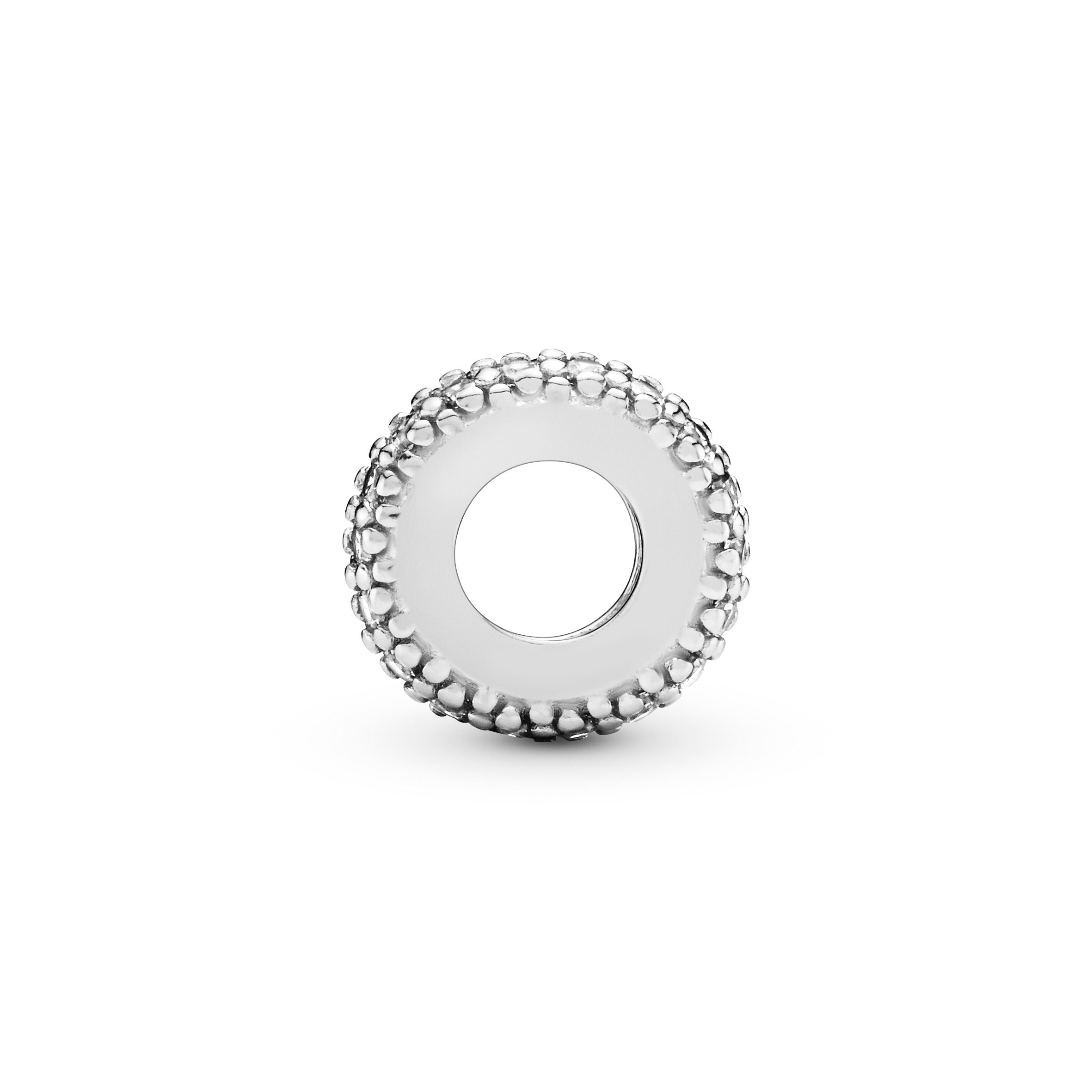 Abstract Silver Spacer With Cubic Zirconia