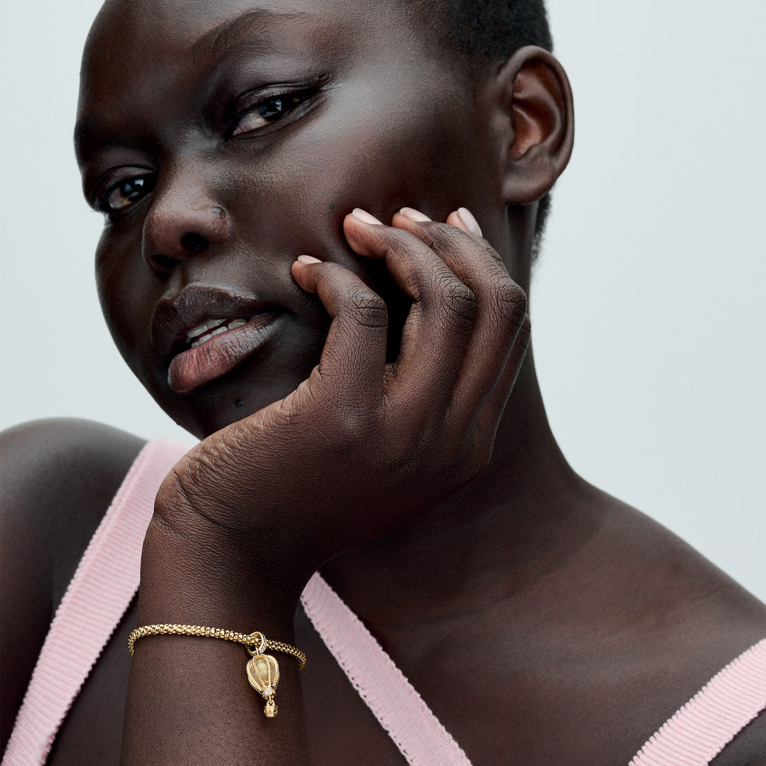 Air Balloon 14K Gold-Plated Dangle With Glittery Transparent Murano Glass And Clear Cubic Zirconia