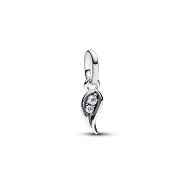 Angel Wing Sterling Silver Mini Dangle With Clear Cubic Zirconia