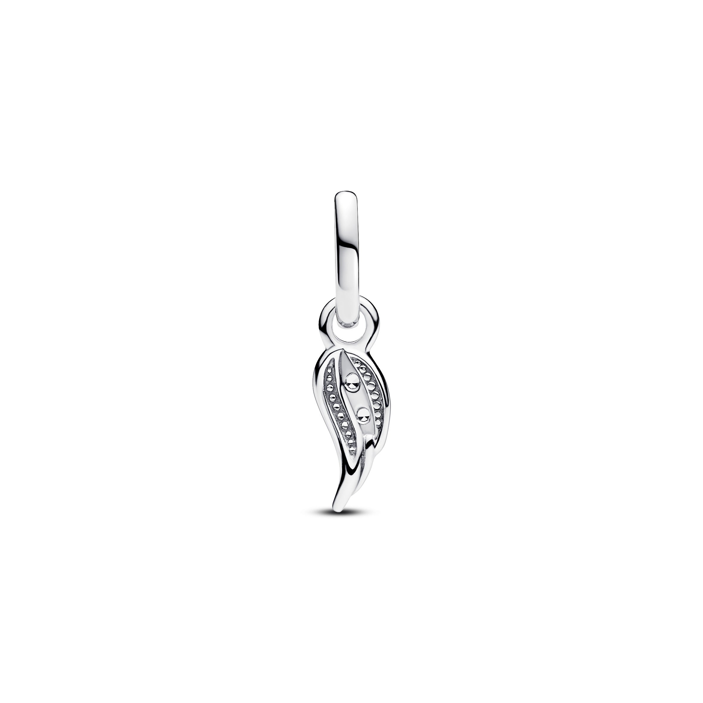 Angel Wing Sterling Silver Mini Dangle With Clear Cubic Zirconia