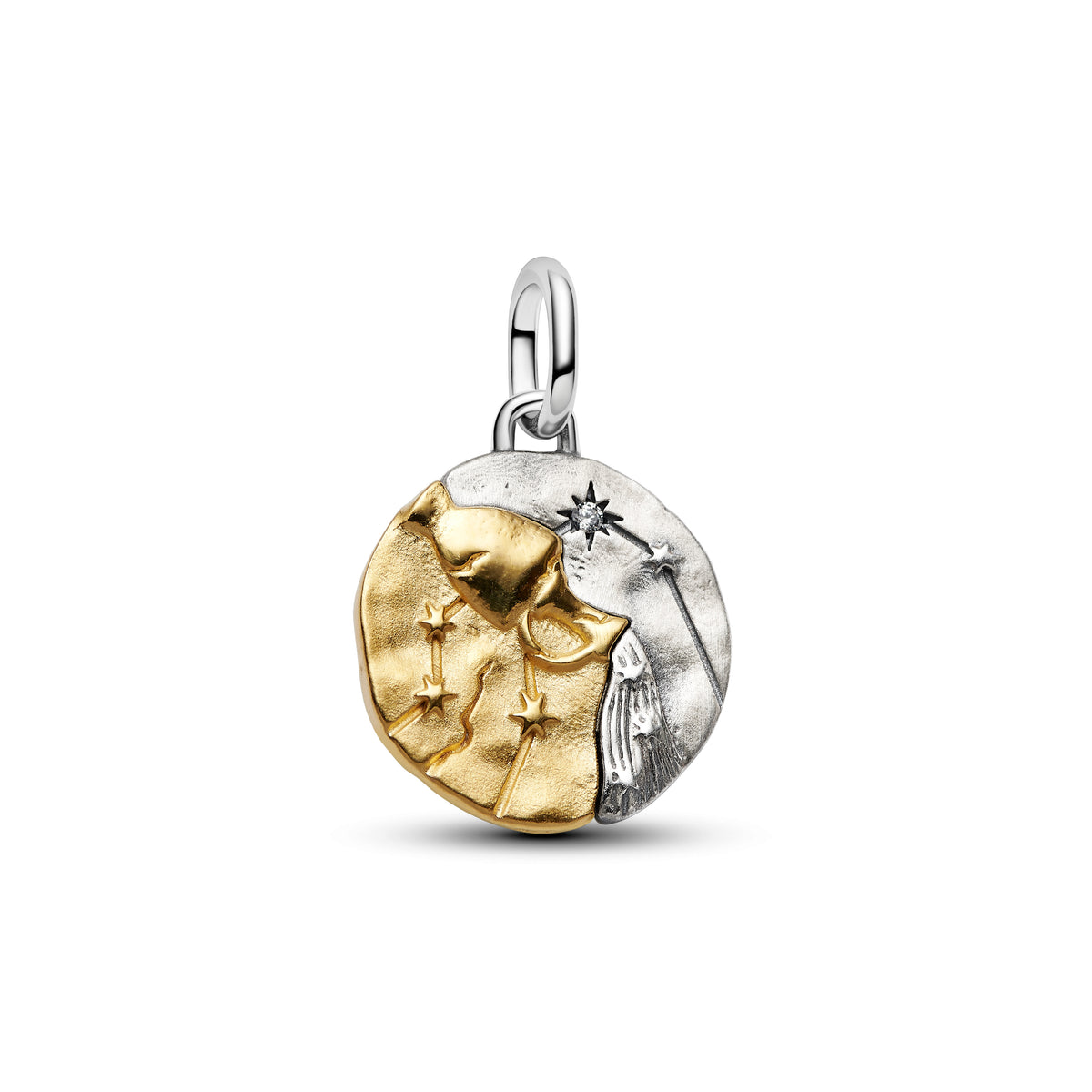 Aquarius Sterling Silver And 14K Gold-Plated Medallion With Clear Cubic Zirconia