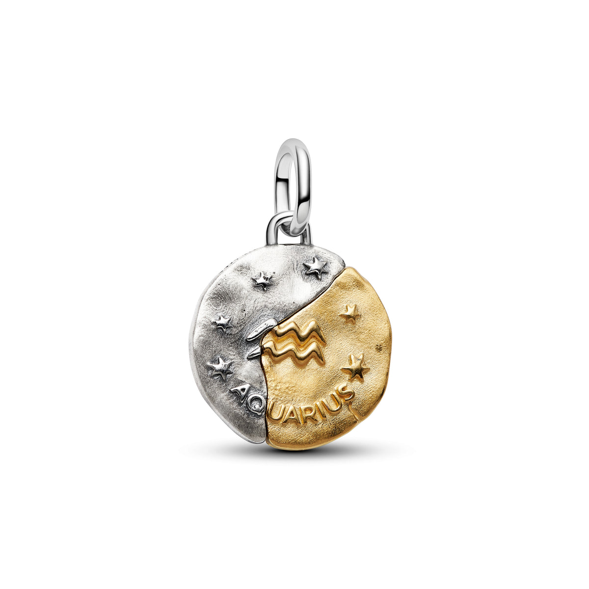 Aquarius Sterling Silver And 14K Gold-Plated Medallion With Clear Cubic Zirconia