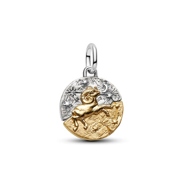 Aries Sterling Silver And 14K Gold-Plated Medallion With Clear Cubic Zirconia