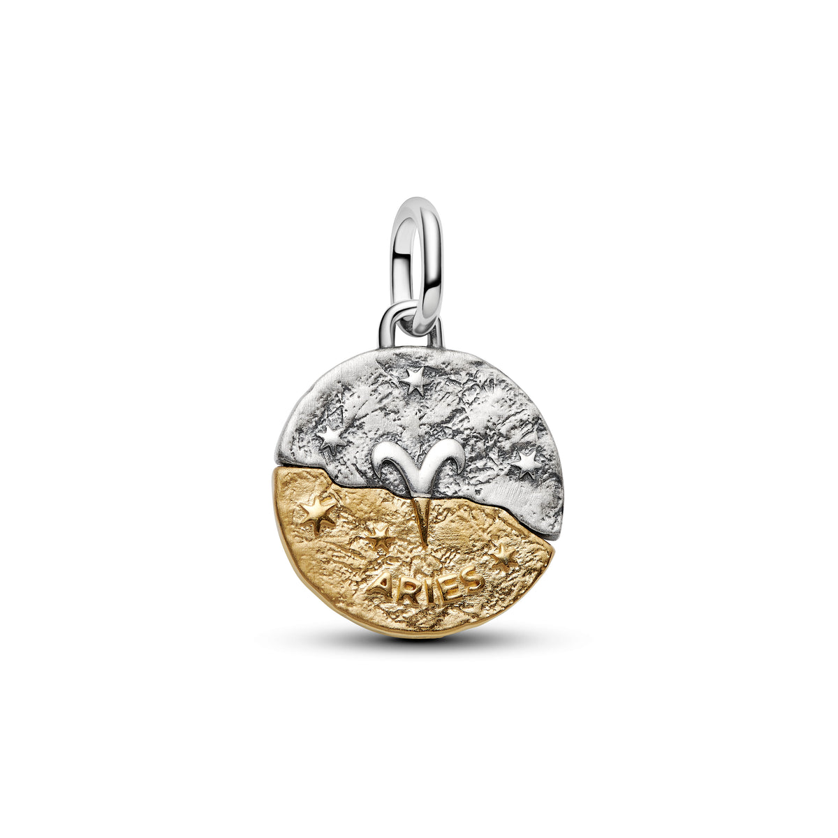 Aries Sterling Silver And 14K Gold-Plated Medallion With Clear Cubic Zirconia