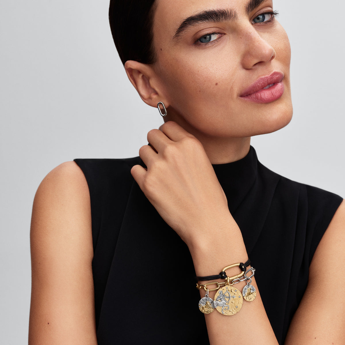 Aries Sterling Silver And 14K Gold-Plated Medallion With Clear Cubic Zirconia