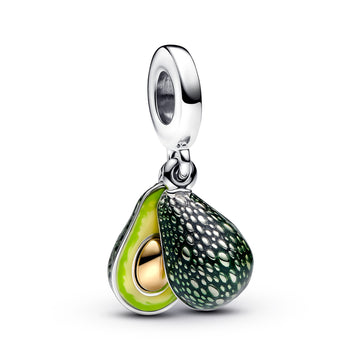 Avocado Sterling Silver And 14K Gold-Plated Dangle With Transparent Green, Apple Green And Lime Green Enamel