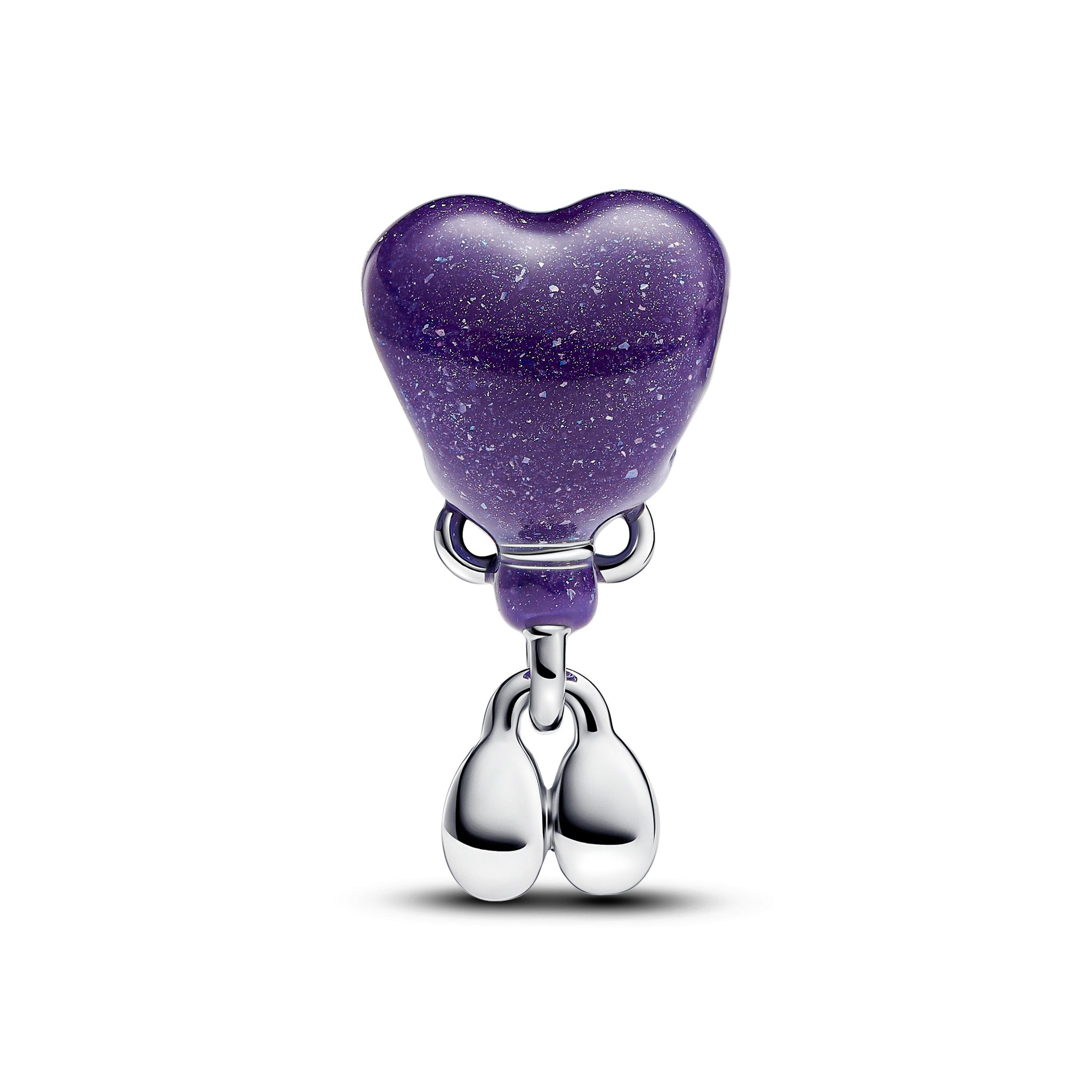 Baby Boy Balloon Sterling Silver Charm With Color Changing Purple To Light Blue And Black Enamel