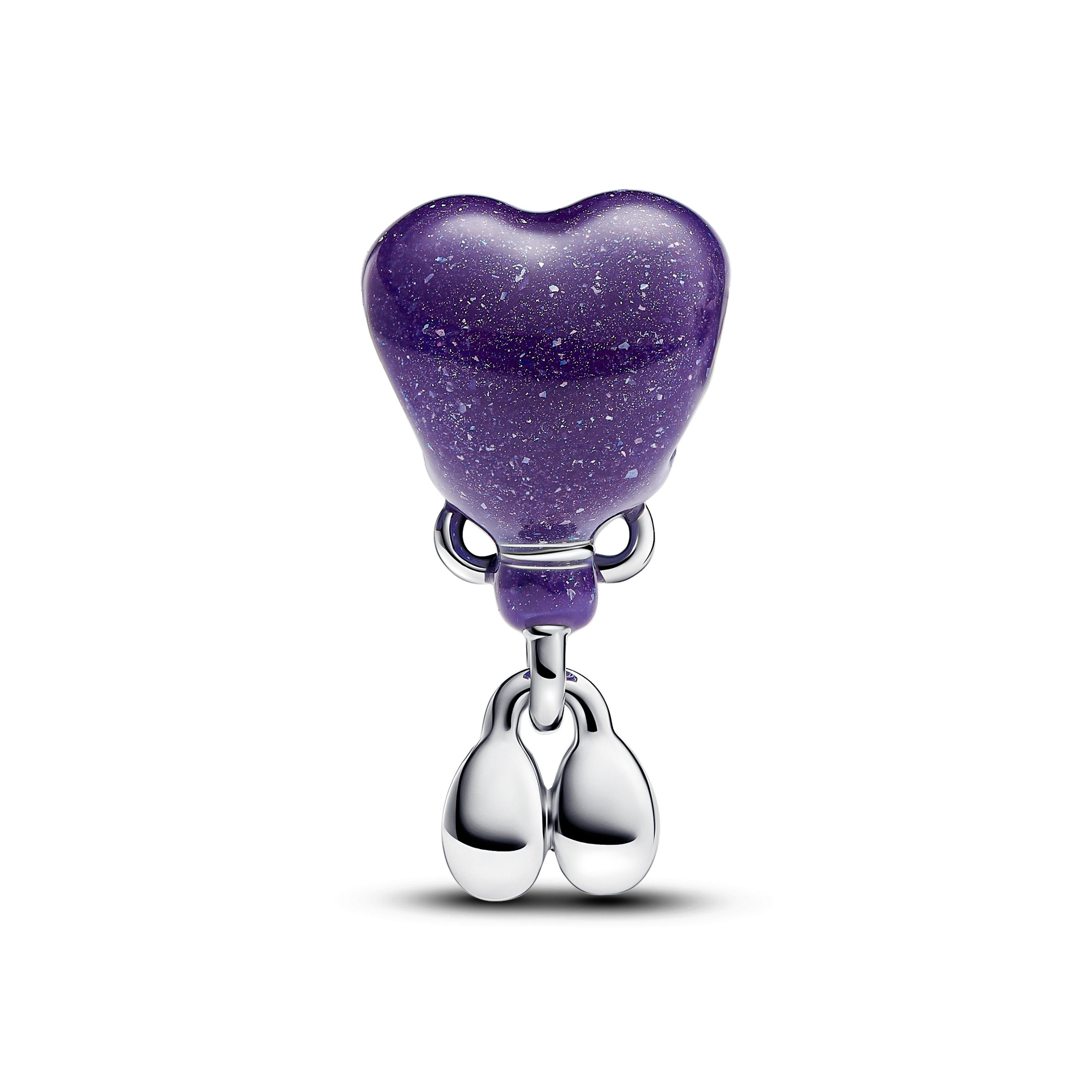 Baby Boy Balloon Sterling Silver Charm With Color Changing Purple To Light Blue And Black Enamel
