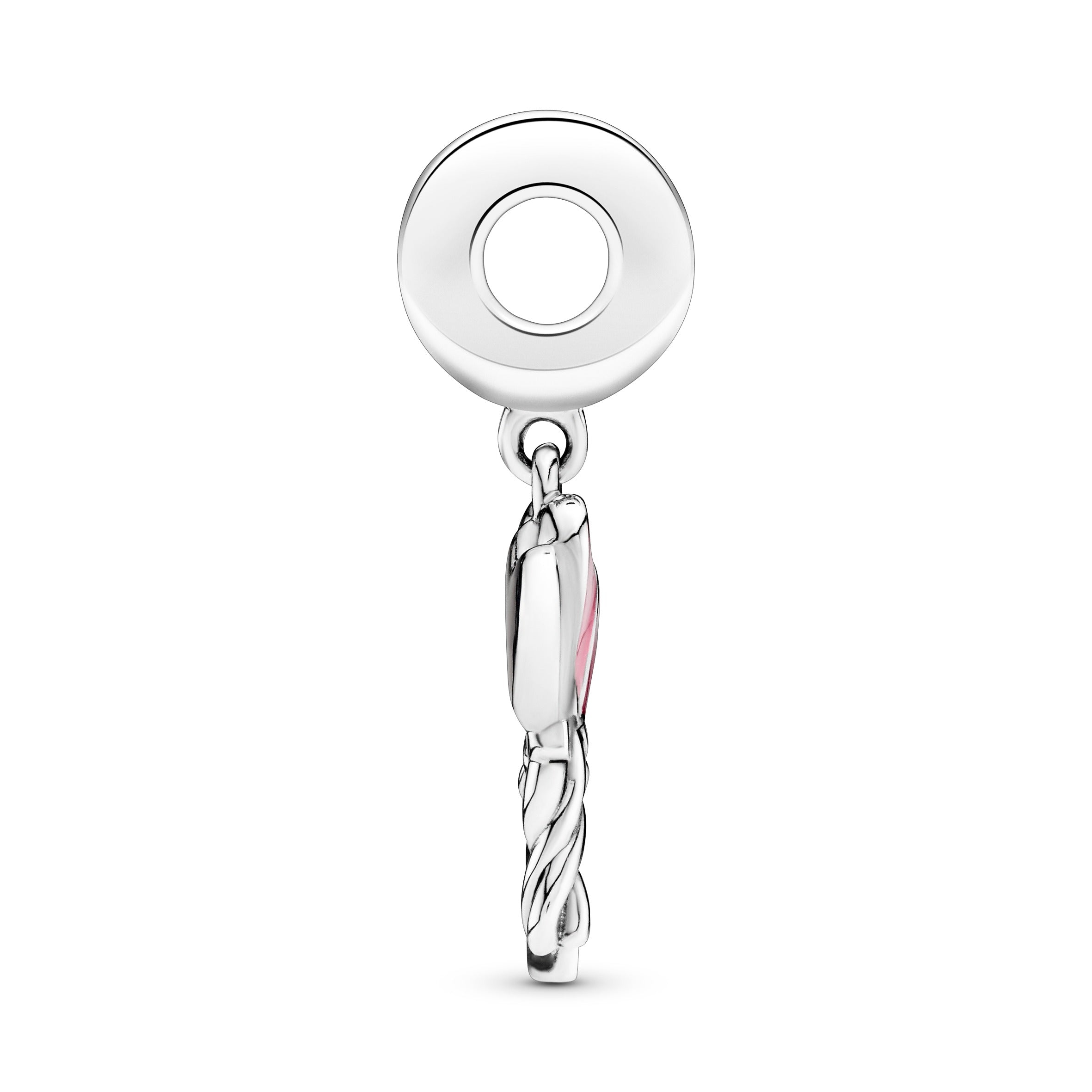 Balloons Silver Dangle With Clear Cubic Zirconia, Shimmering Silver, Pink And Red Enamel