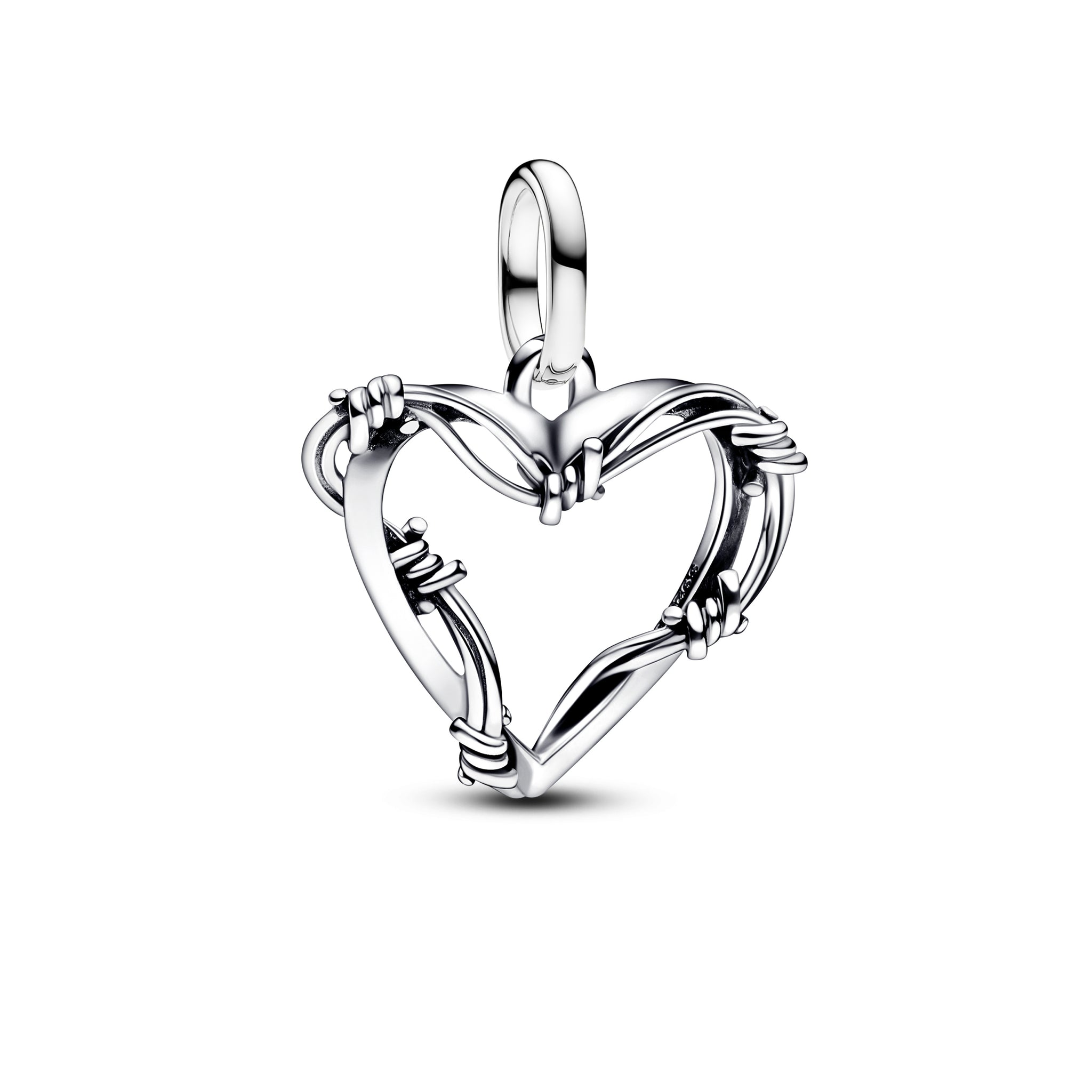 Barbed Wire Heart Sterling Silver Medallion
