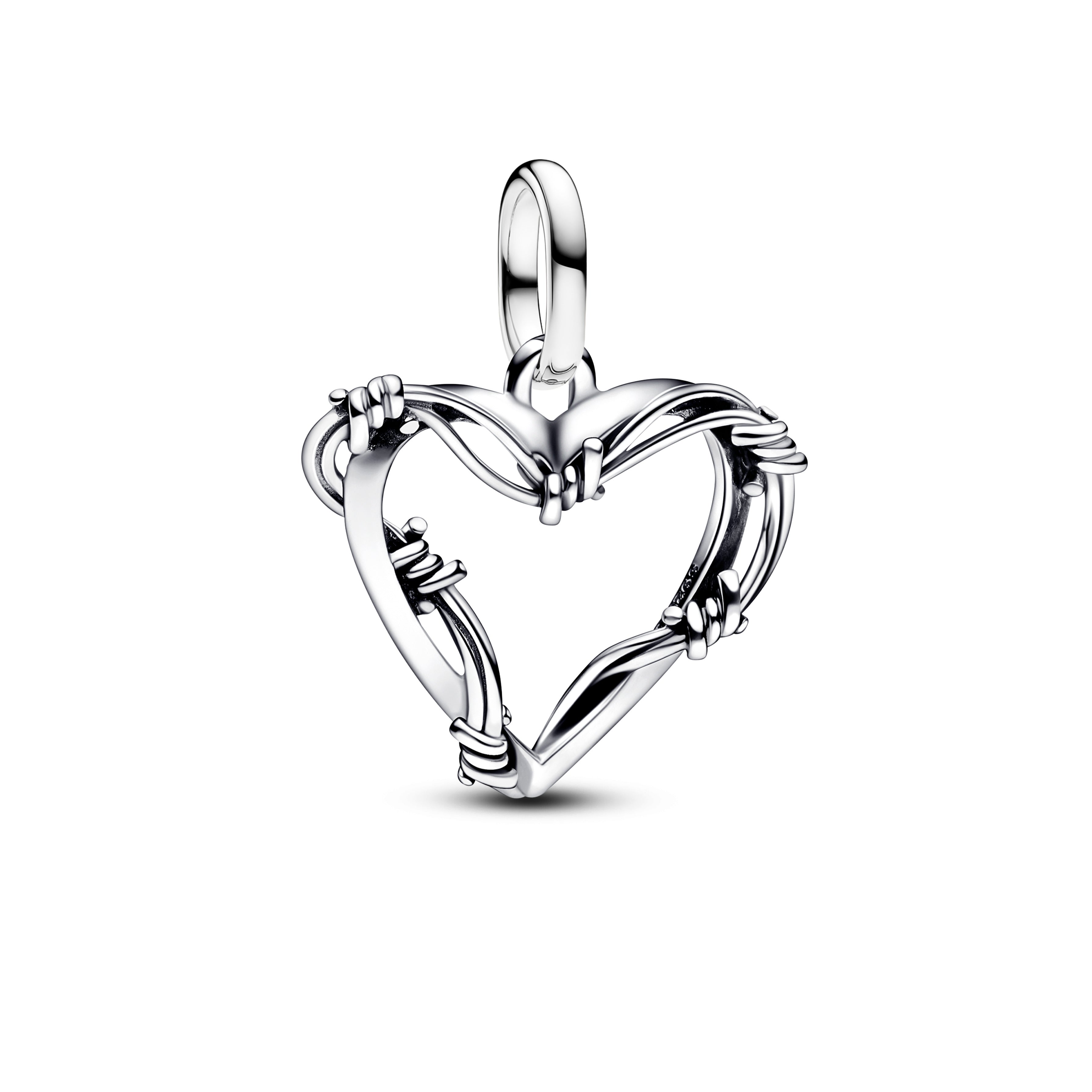 Barbed Wire Heart Sterling Silver Medallion