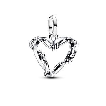Barbed Wire Heart Sterling Silver Medallion