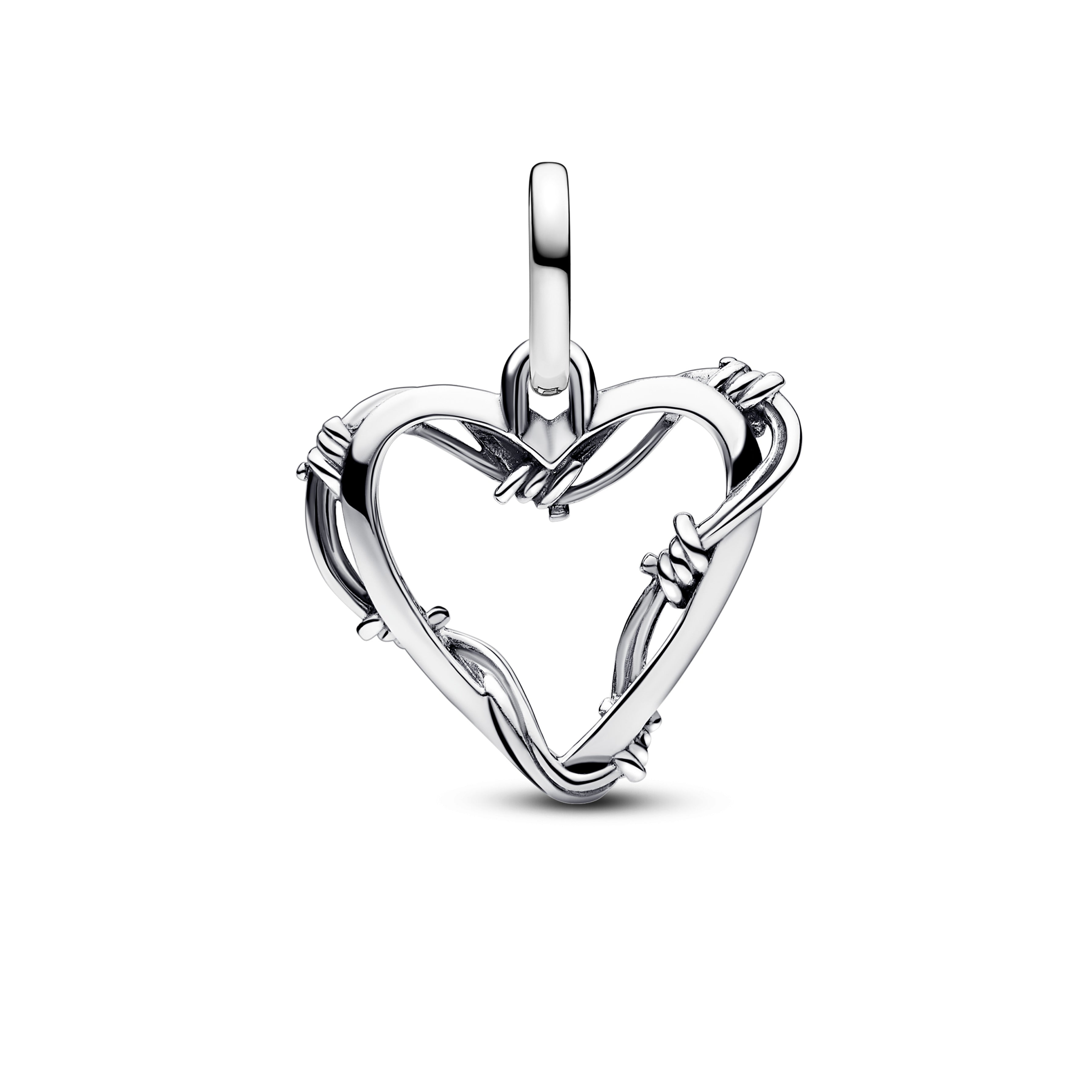Barbed Wire Heart Sterling Silver Medallion