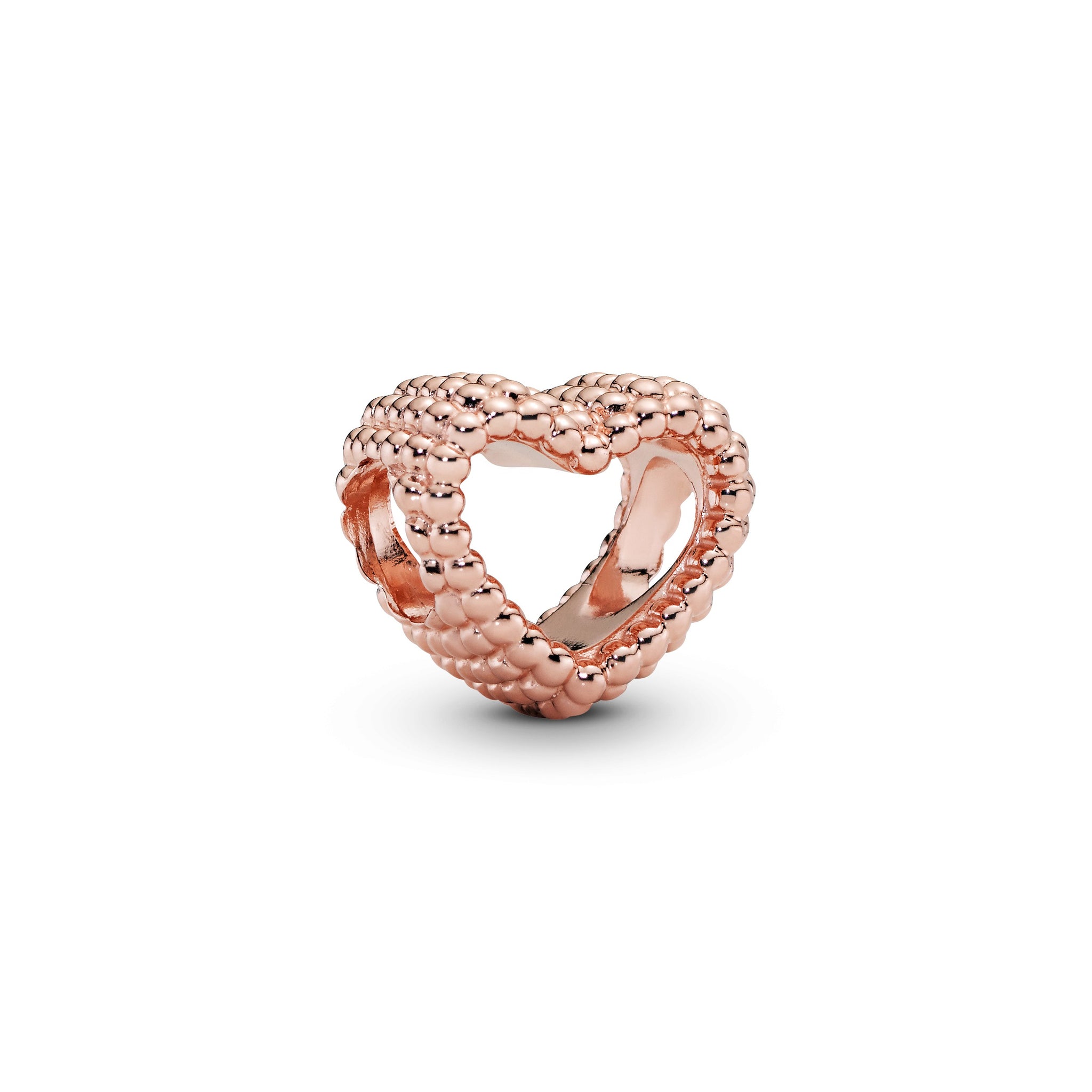 Beaded Heart 14K Rose Gold-Plated Charm