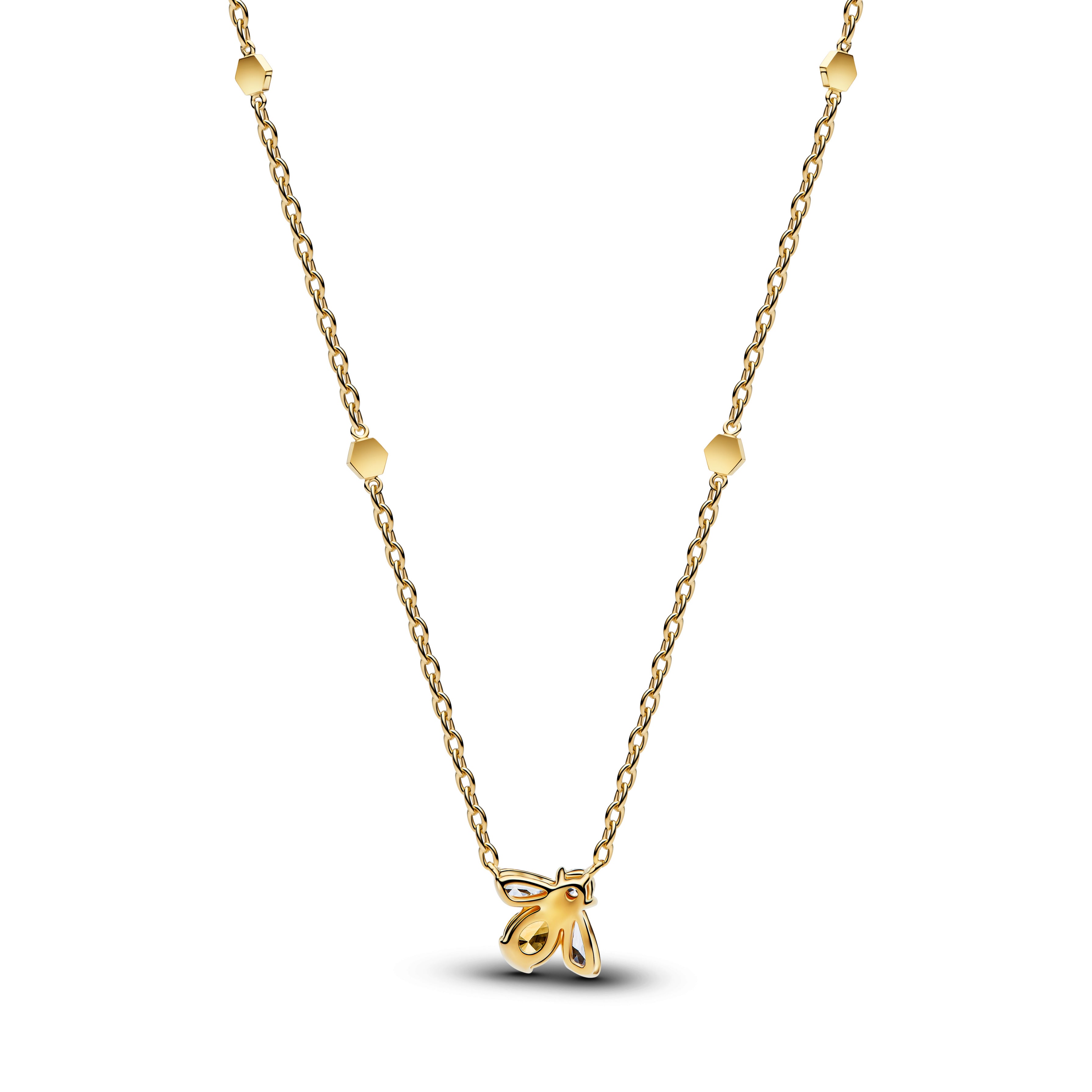 Bee 14K Gold-Plated Collier With Vibrant Yellow And Clear Cubic Zirconia
