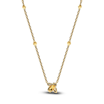 Bee 14K Gold-Plated Collier With Vibrant Yellow And Clear Cubic Zirconia