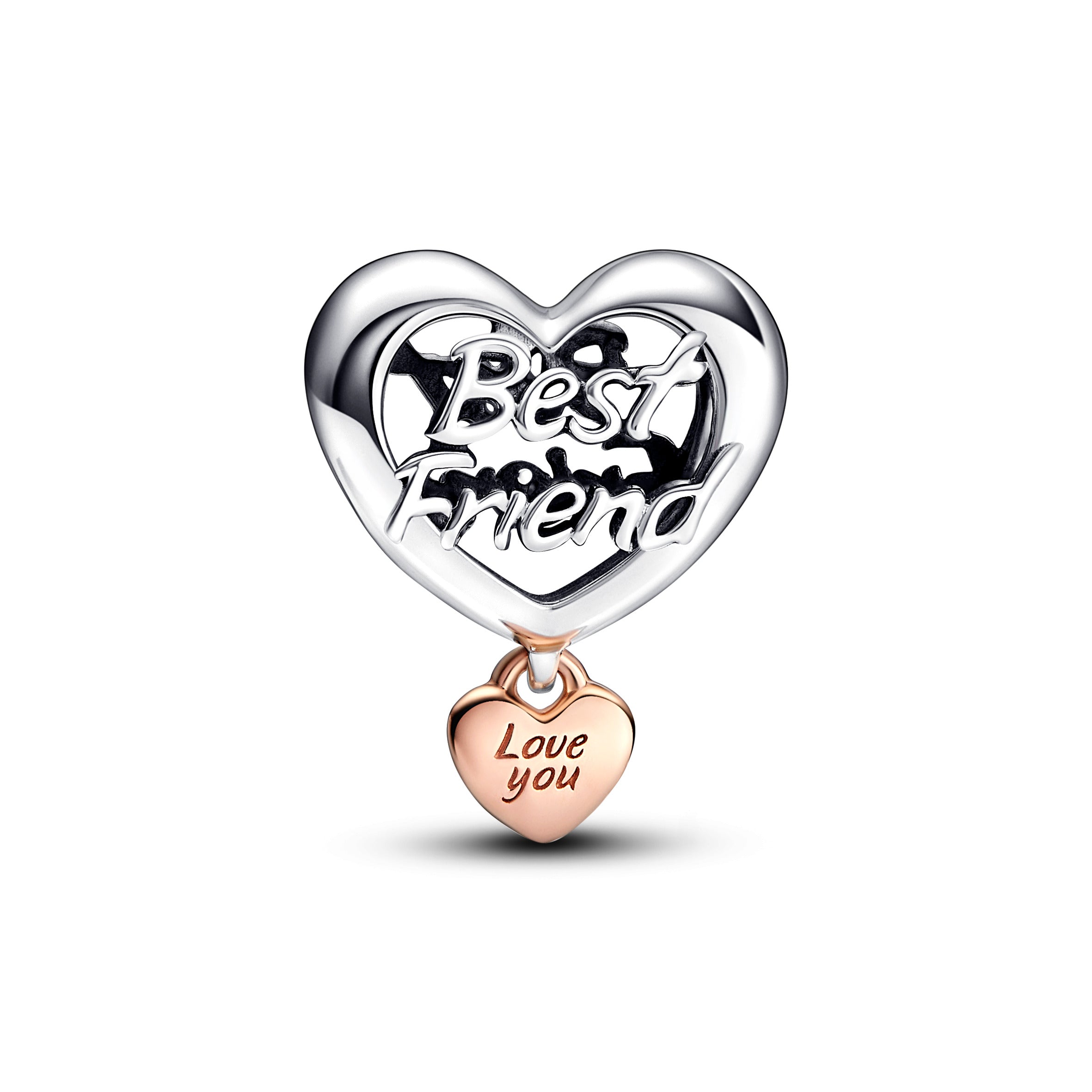 Best Friend Sterling Silver And 14K Rose Gold-Plated Charm