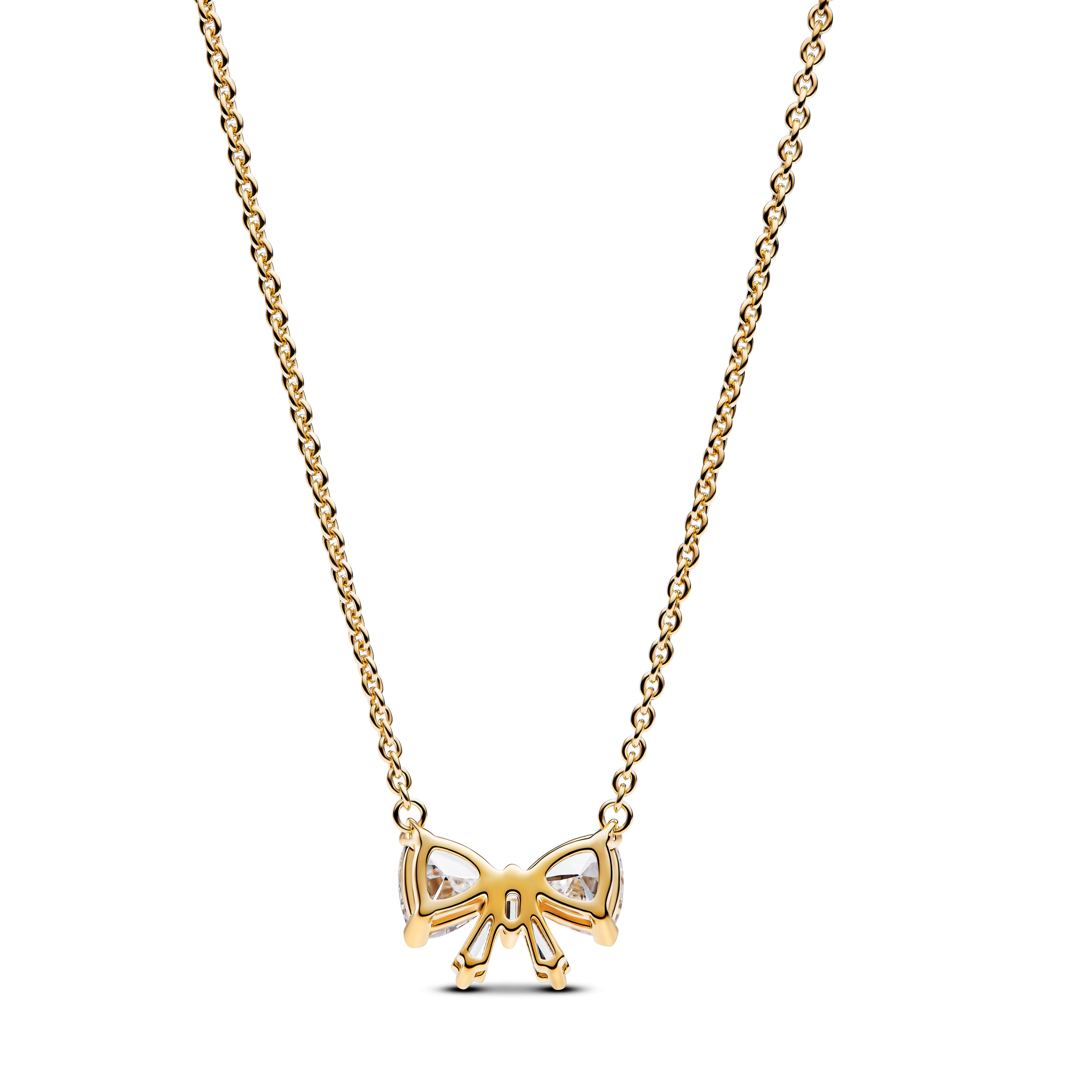 Bow 14K Gold-Plated Collier With Clear Cubic Zirconia