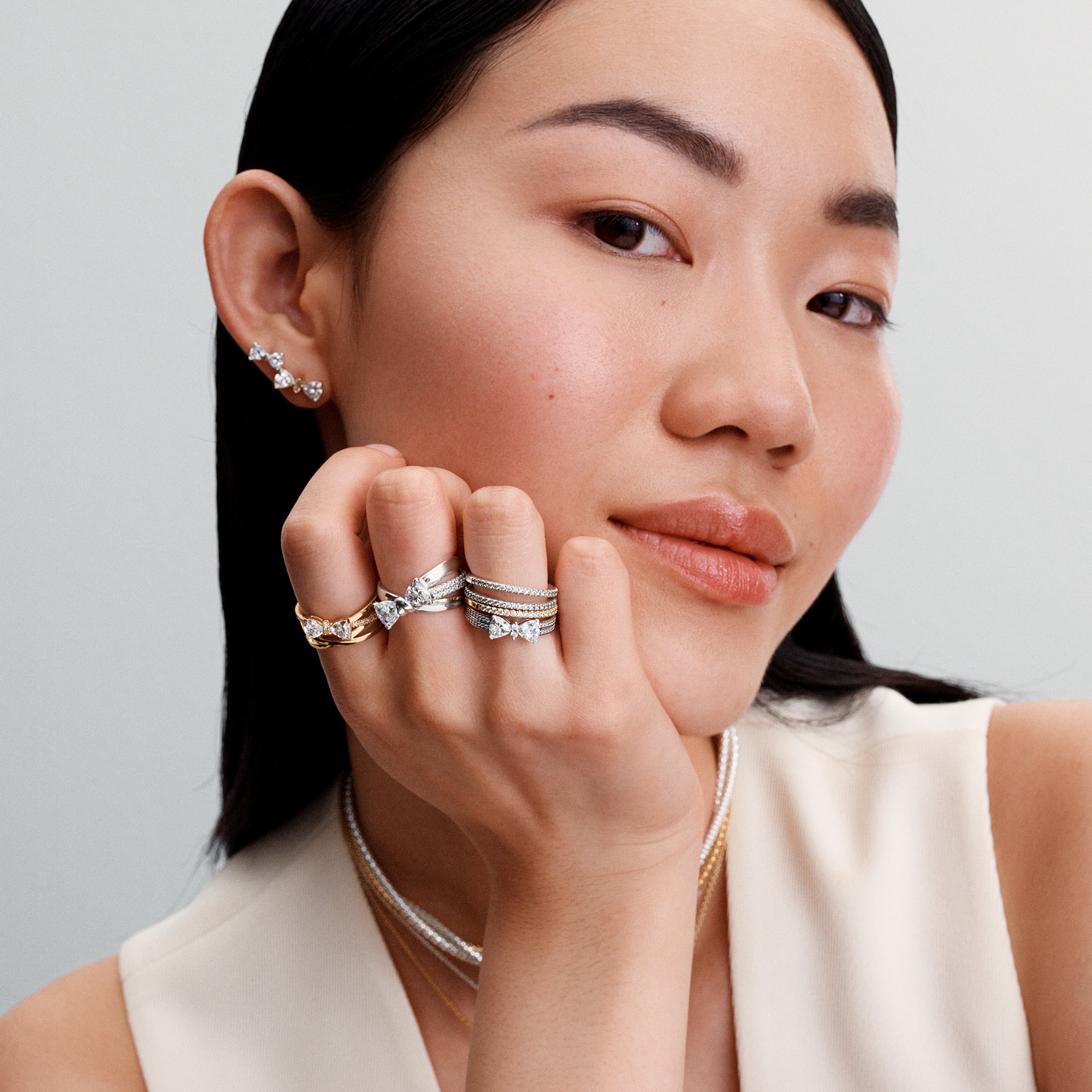 Bow 14K Gold-Plated Stud Earrings With Clear Cubic Zirconia