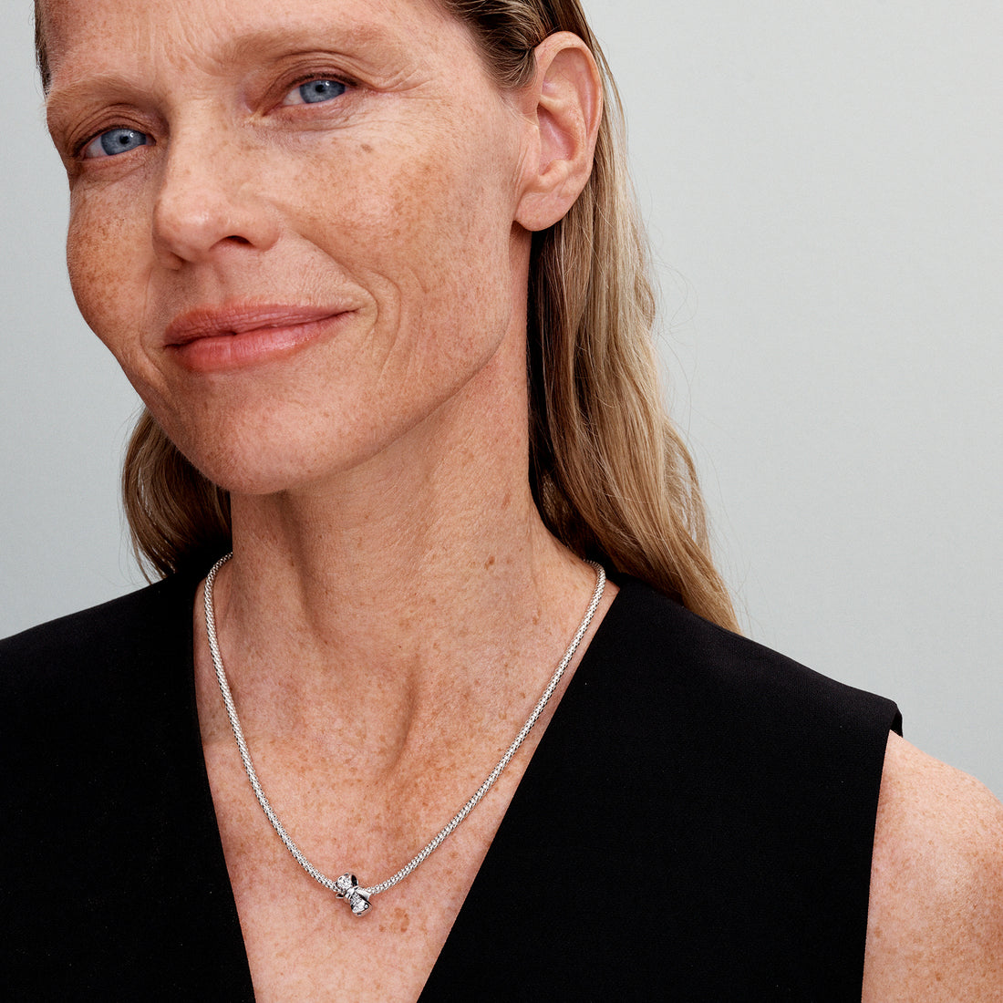 Bow Sterling Silver Charm With Clear Cubic Zirconia