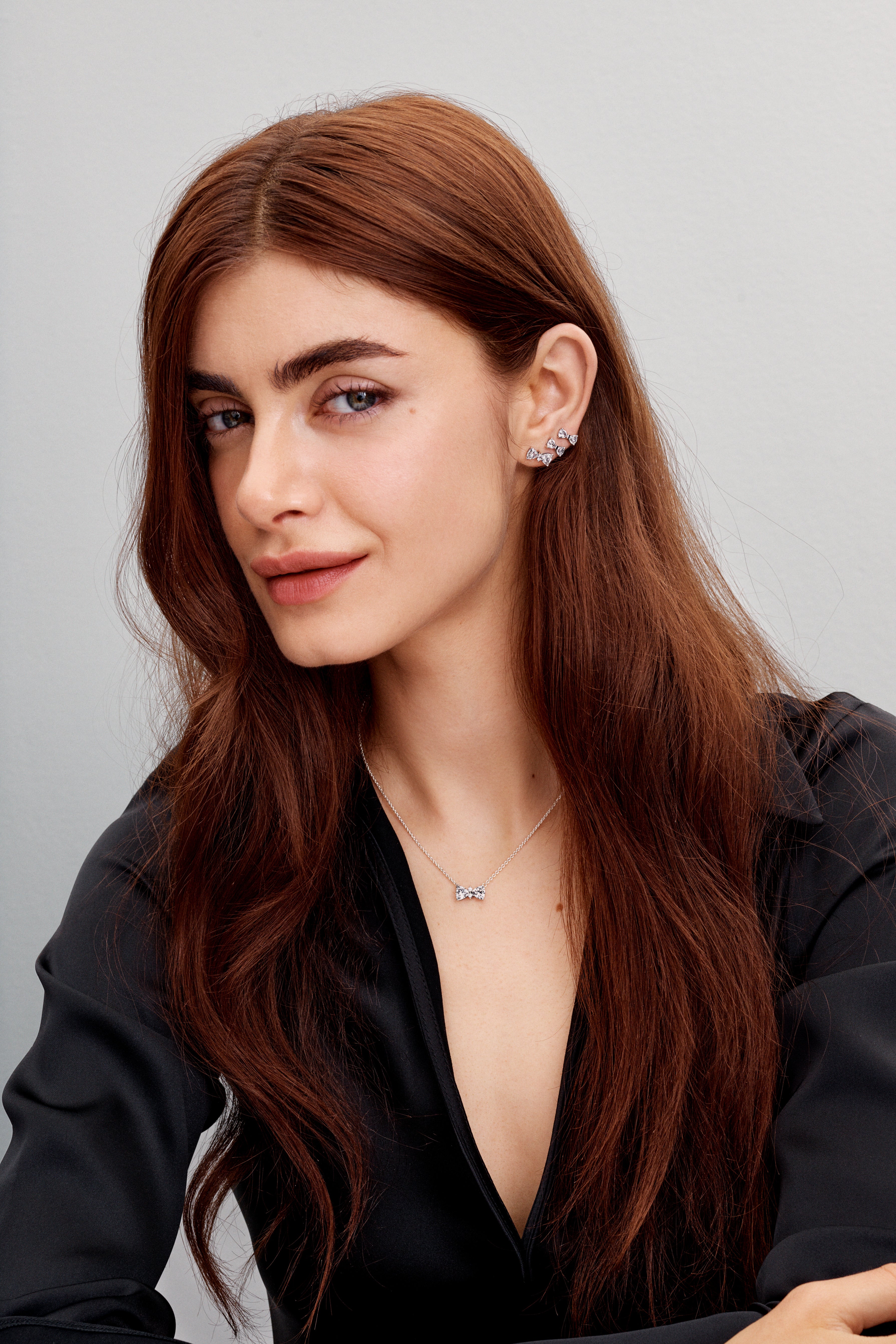 Bow Sterling Silver Collier With Clear Cubic Zirconia