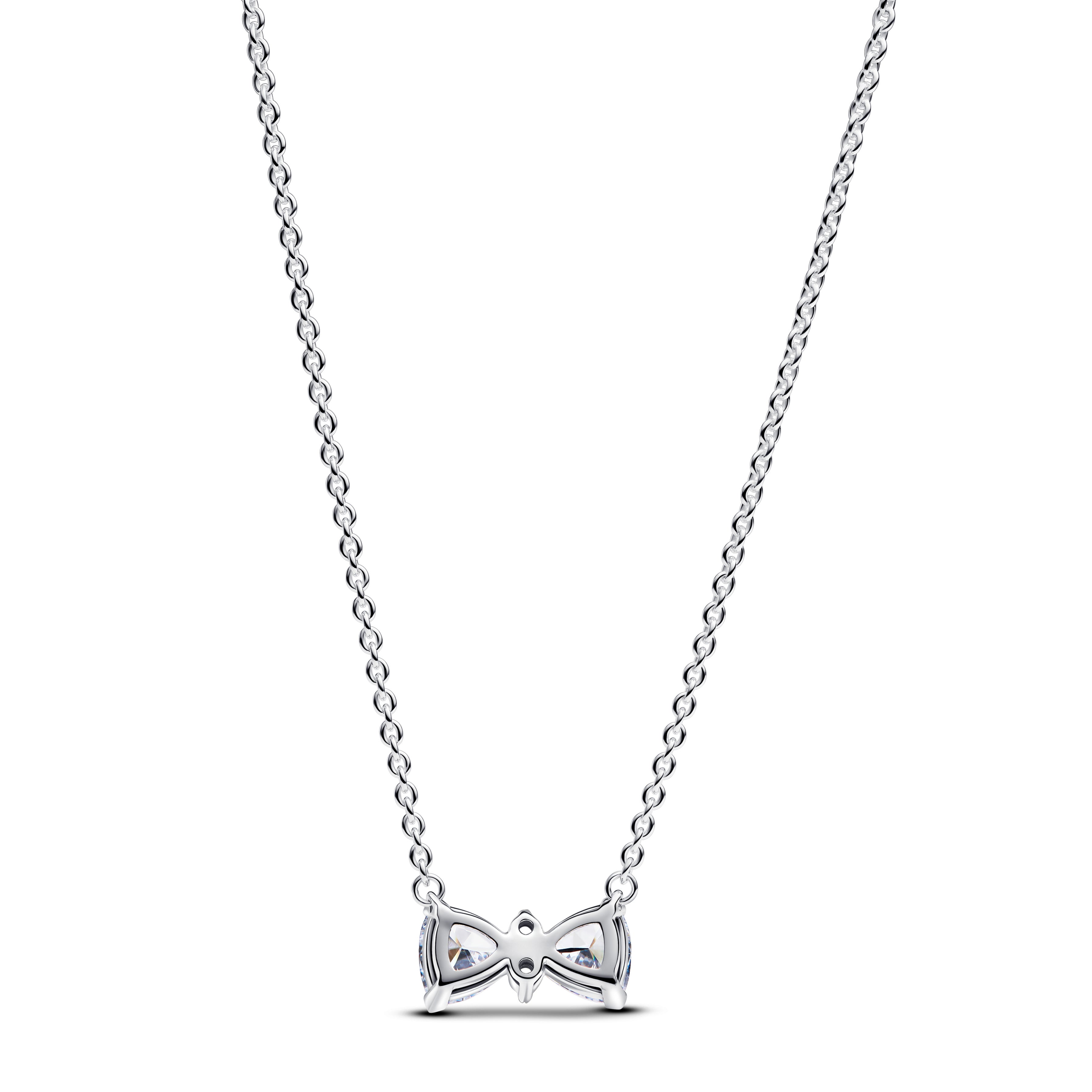 Bow Sterling Silver Collier With Clear Cubic Zirconia